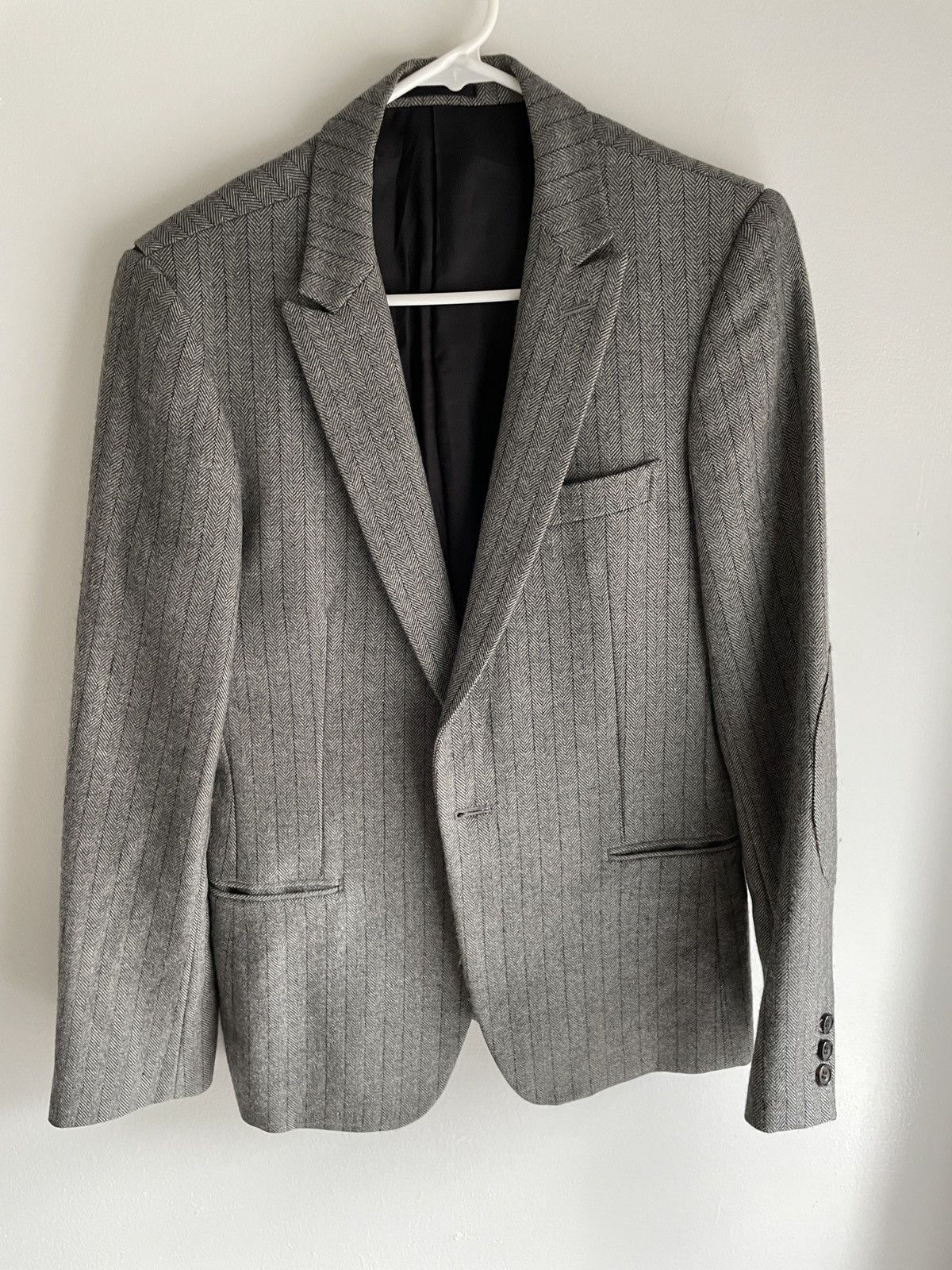 image of John Lawrence Sullivan Peak Lapel Blazer in Grey, Men's (Size Small)