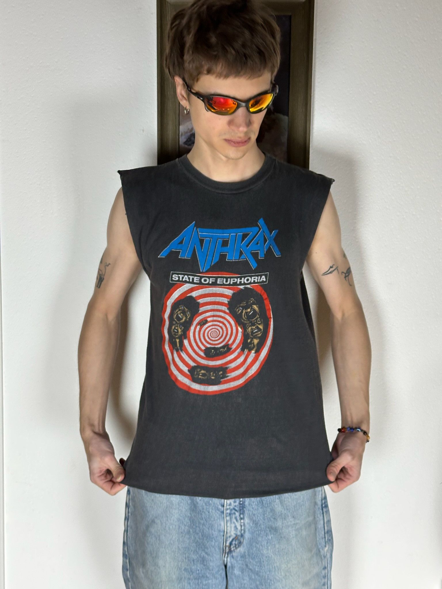 Band Tees Vintage Anthrax tee sleeveless Shirt tank top punk Size US M / EU 48-50 / 2 - 1 Thumbnail