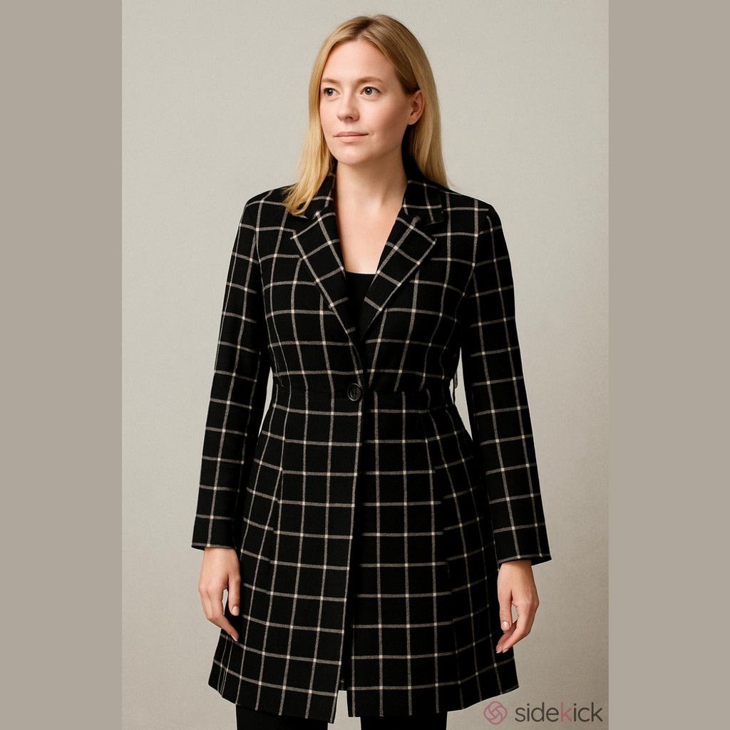 Torrid Torrid Black and White Plaid Fully Lined Women's Blazer Size 3XL / US 20-22 - 1 Thumbnail