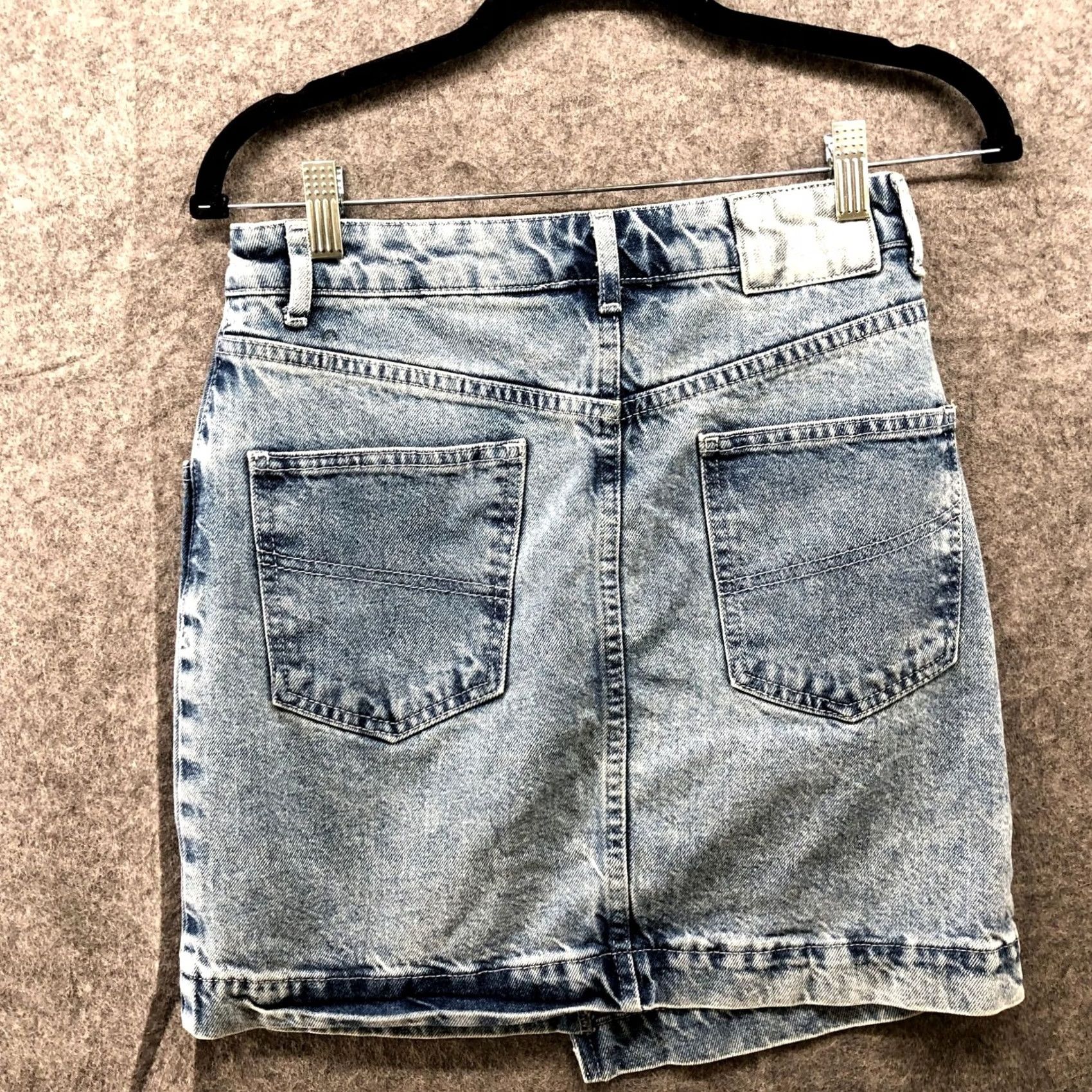 Asos ASOS Collusion Jean Skirt Womens Size 6 Blue Light Wash Straight Mini High Rise Size 28" / US 6 / IT 42 - 5 Thumbnail