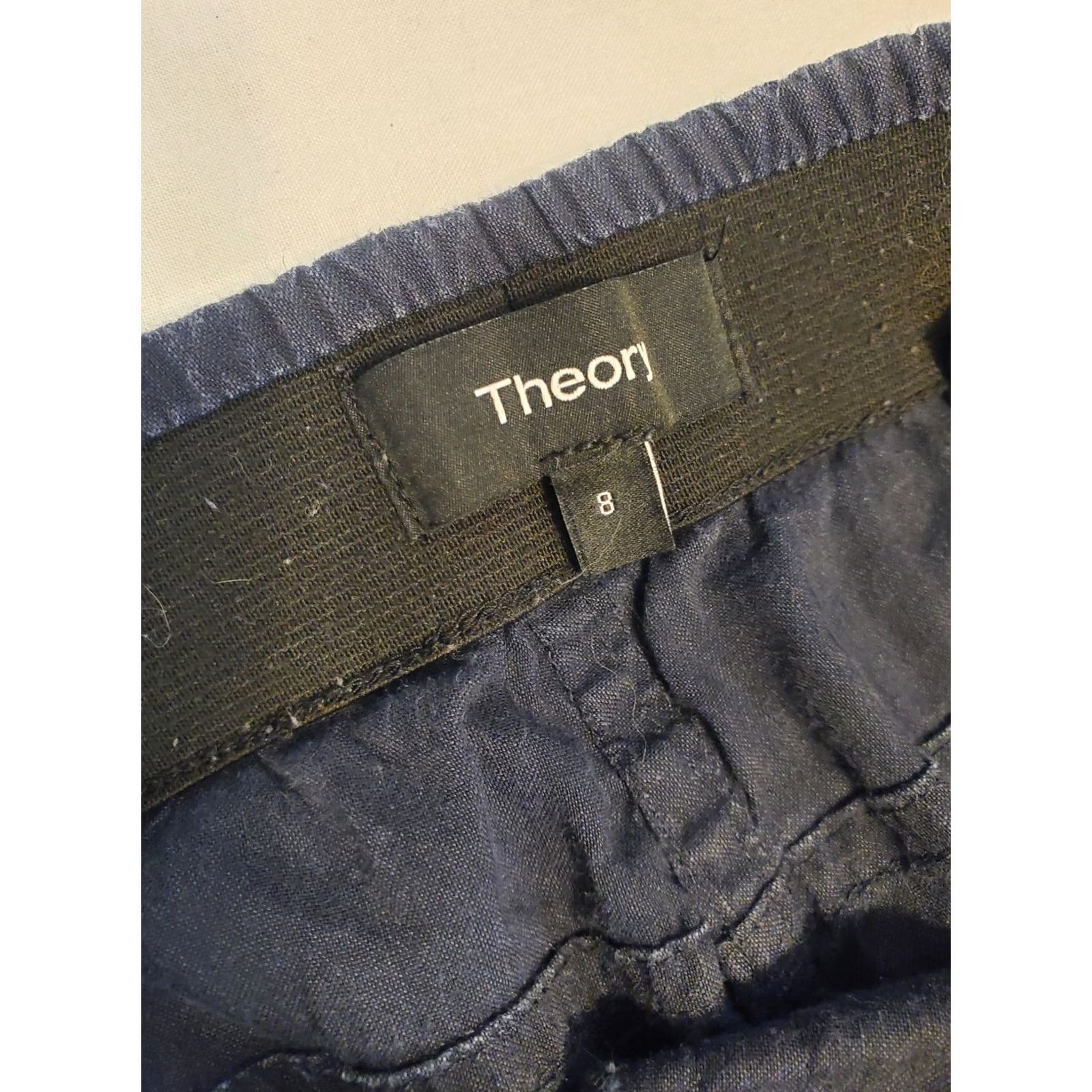 Theory THEORY Northsound Linen Blend Joggers Pants Navy Blue Size 8 Crunch Size 30" / US 8 / IT 44 - 6 Thumbnail