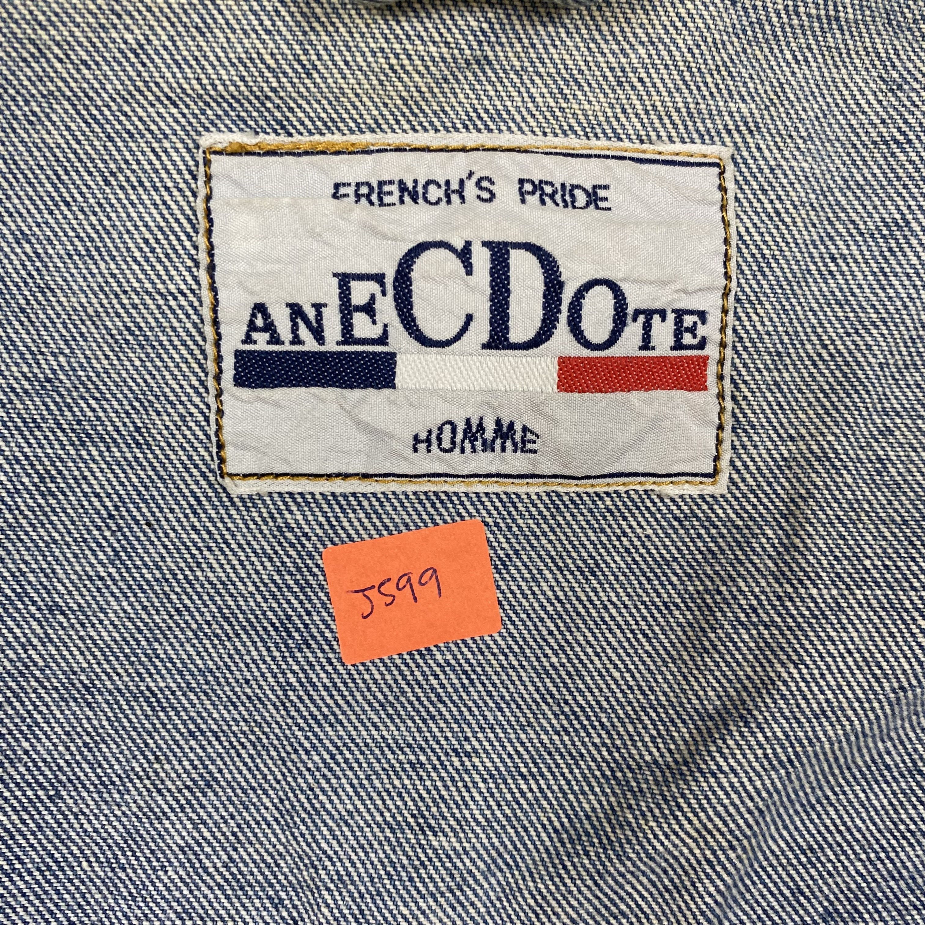 Japanese Brand Vintage 90s Anecdote Homme French's Pride Denim Trucker-J599 Size US L / EU 52-54 / 3 - 14 Thumbnail