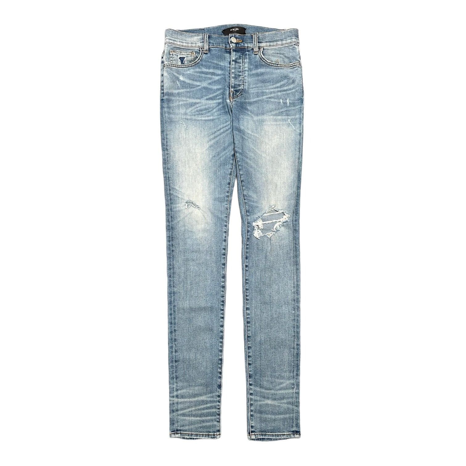 image of Amiri Broken Jeans Super Light Indigo Pre-Owned, Men's (Size 30)