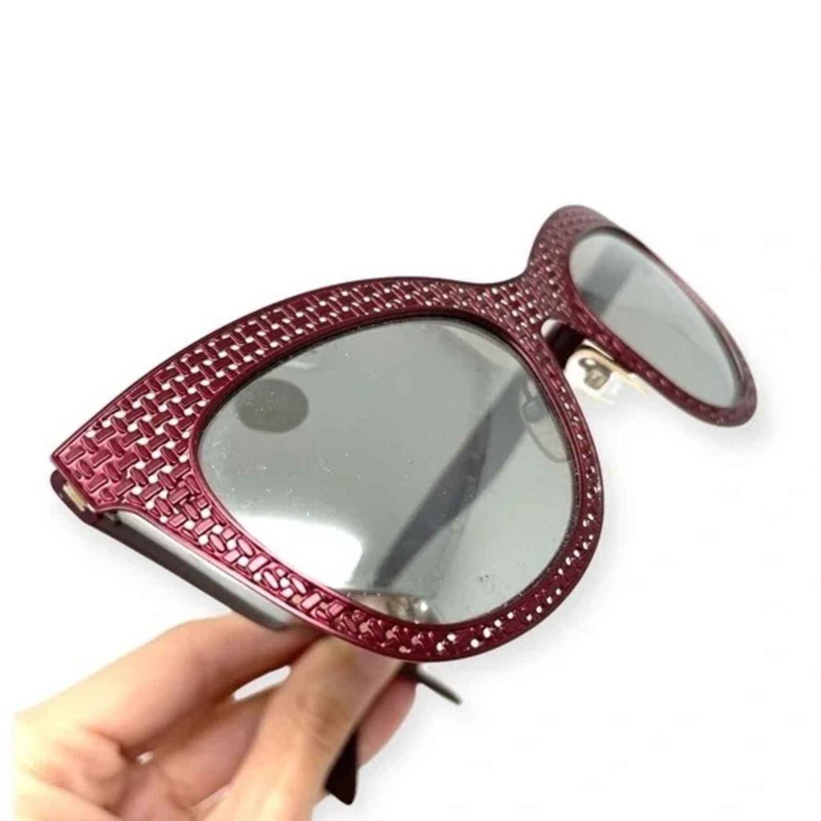 Marc Jacobs MARC JACOBS Red Woven Metal Mirror Lens $250 Sunglasses Size ONE SIZE - 13 Thumbnail