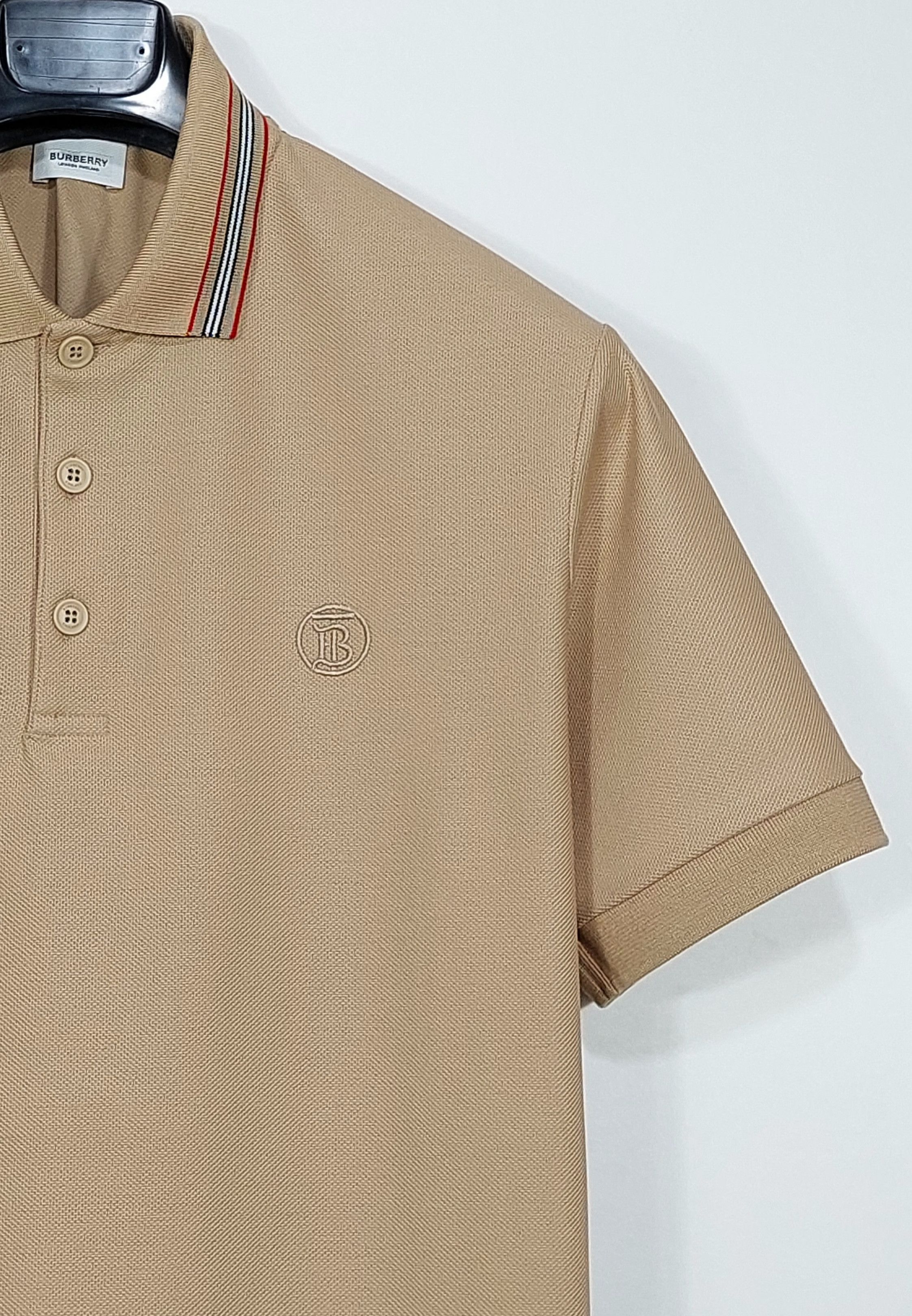 Burberry TB logo embroidered polo shirt - beige S Size US S / EU 44-46 / 1 - 7 Thumbnail