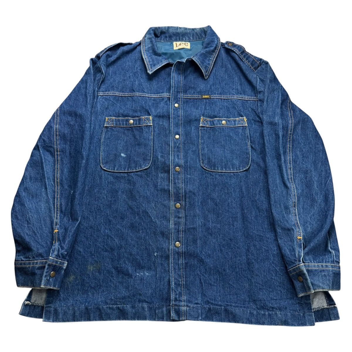 Lee Vintage 70s Lee Chore Overcoat Denim Jacket Blue Workwear Size US XL / EU 56 / 4 - 1 Thumbnail