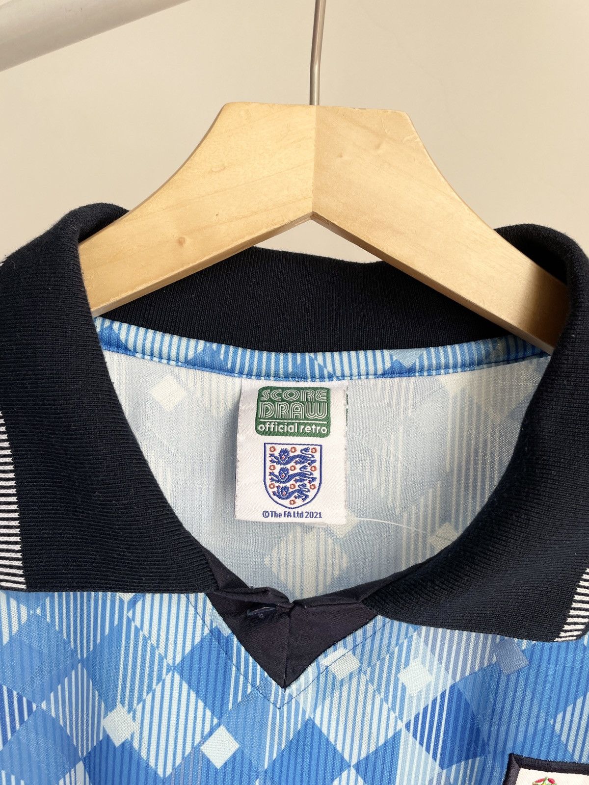 Umbro RARE 🐬 Score draw England Football Team Vintage Jersey Size US XL / EU 56 / 4 - 5 Thumbnail