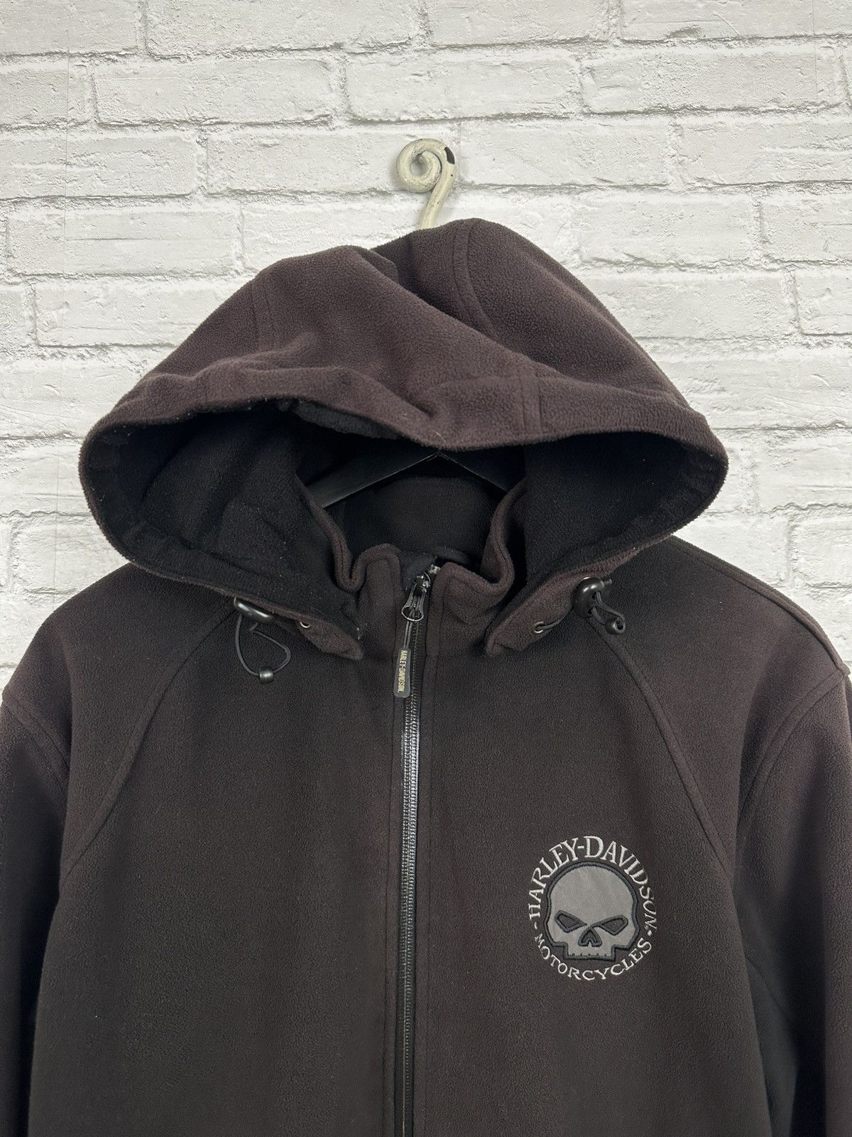 Harley Davidson (L) INSANE SUNFADED Harley Davidson Skull Hooded Jacket Size US L / EU 52-54 / 3 - 4 Thumbnail