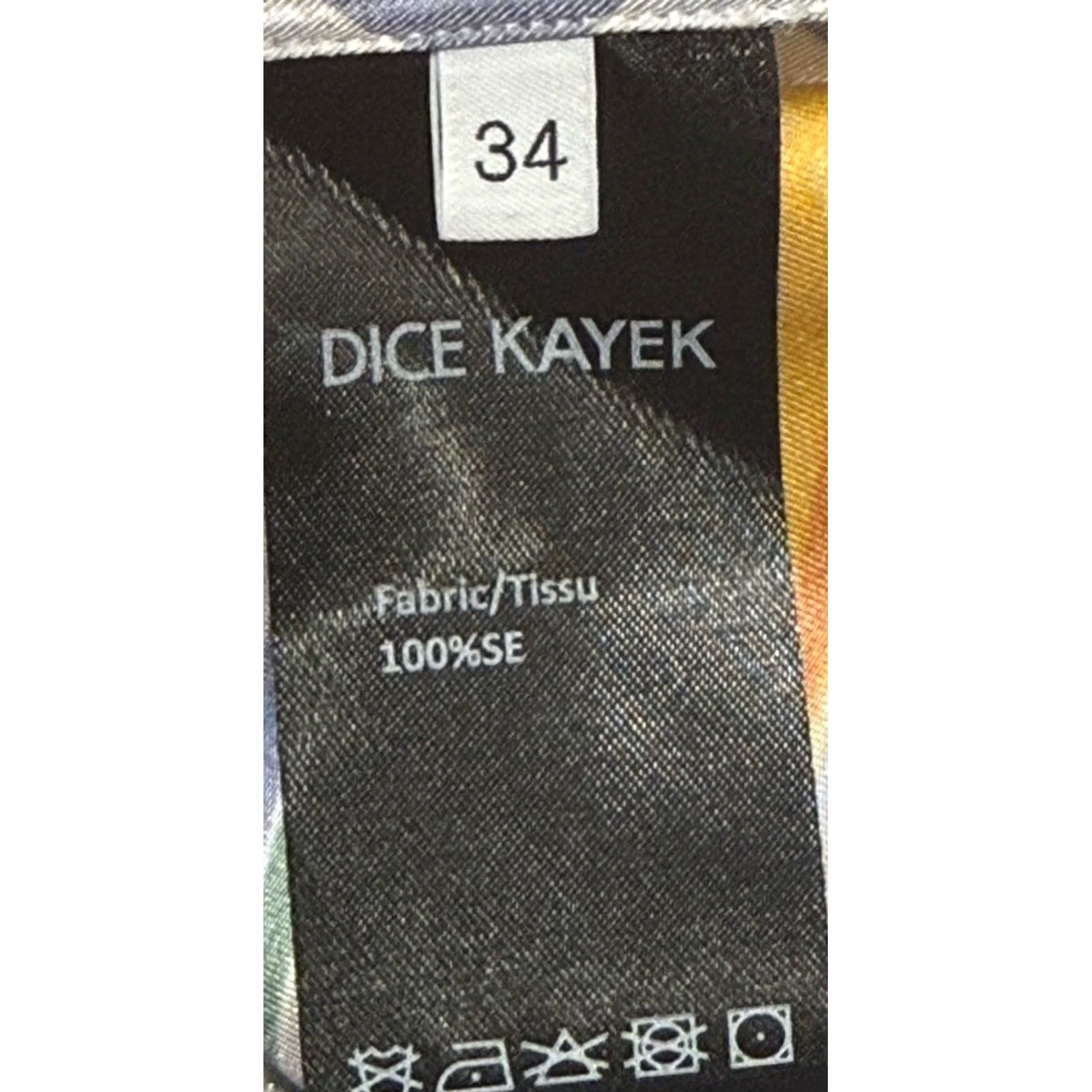 Vintage Dice Kayek Silk Printed Button Up Top Sz 34 US XS Size XS / US 0-2 / IT 36-38 - 7 Thumbnail