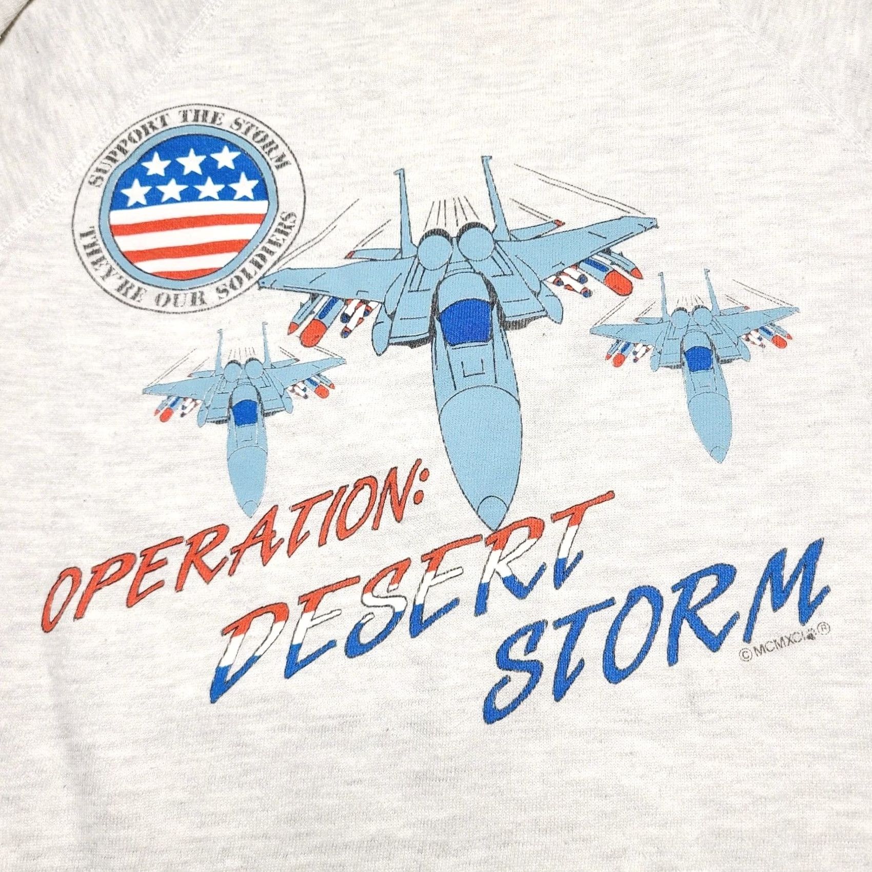 Lee VINTAGE Operation Desert Storm Support Troops Grey Sweatshirt 1991 Size Large Size US L / EU 52-54 / 3 - 4 Thumbnail