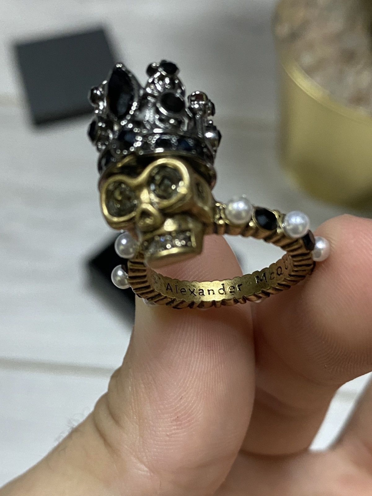 Alexander McQueen スカル蜂リング（13号） Alexander McQueen 🧨RARE🧨 Mcqueen knuckle duster ring | Grailed