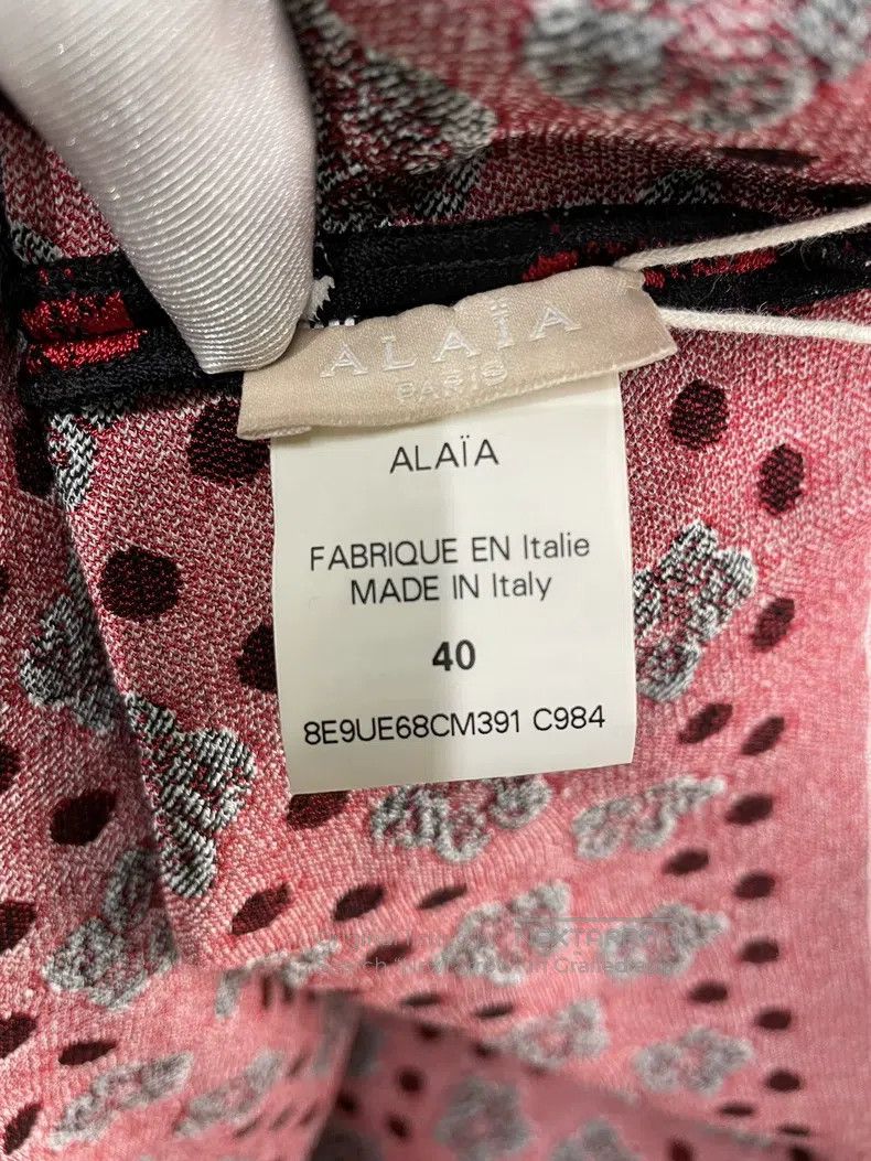 Alaia Red Floral Knit Sweater