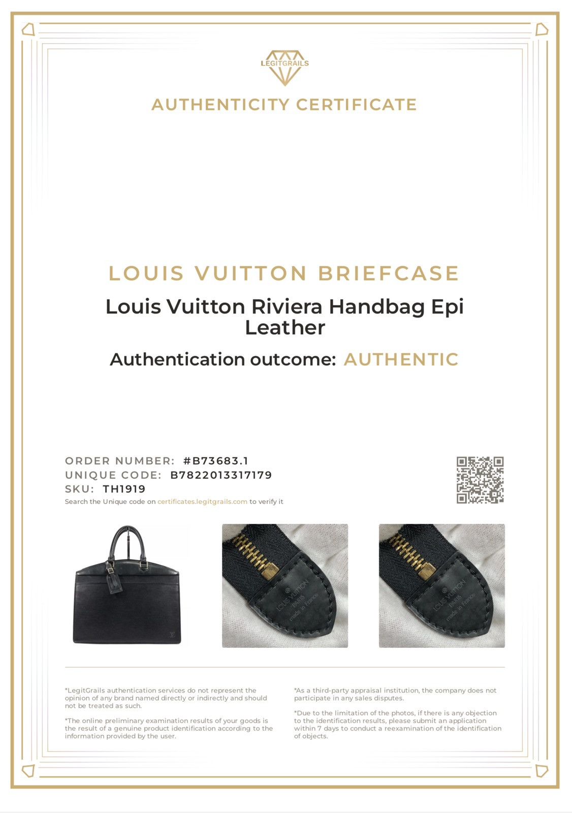 Louis Vuitton Louis Vuitton Riviera Handbag Epi Leather Black Size ONE SIZE - 13 Thumbnail