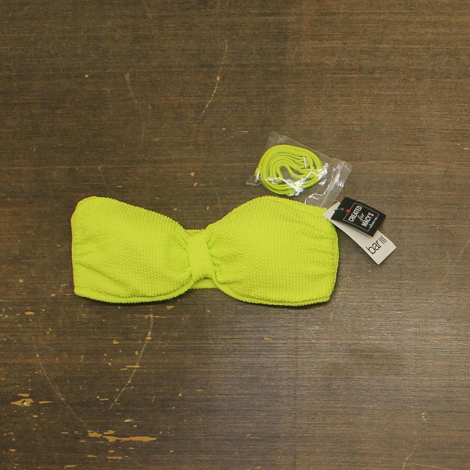 Bar III Nwt Bar Iii Womens Bikini Top Mbbg24144 Sunny Lime Green Xs Size ONE SIZE - 1 Thumbnail