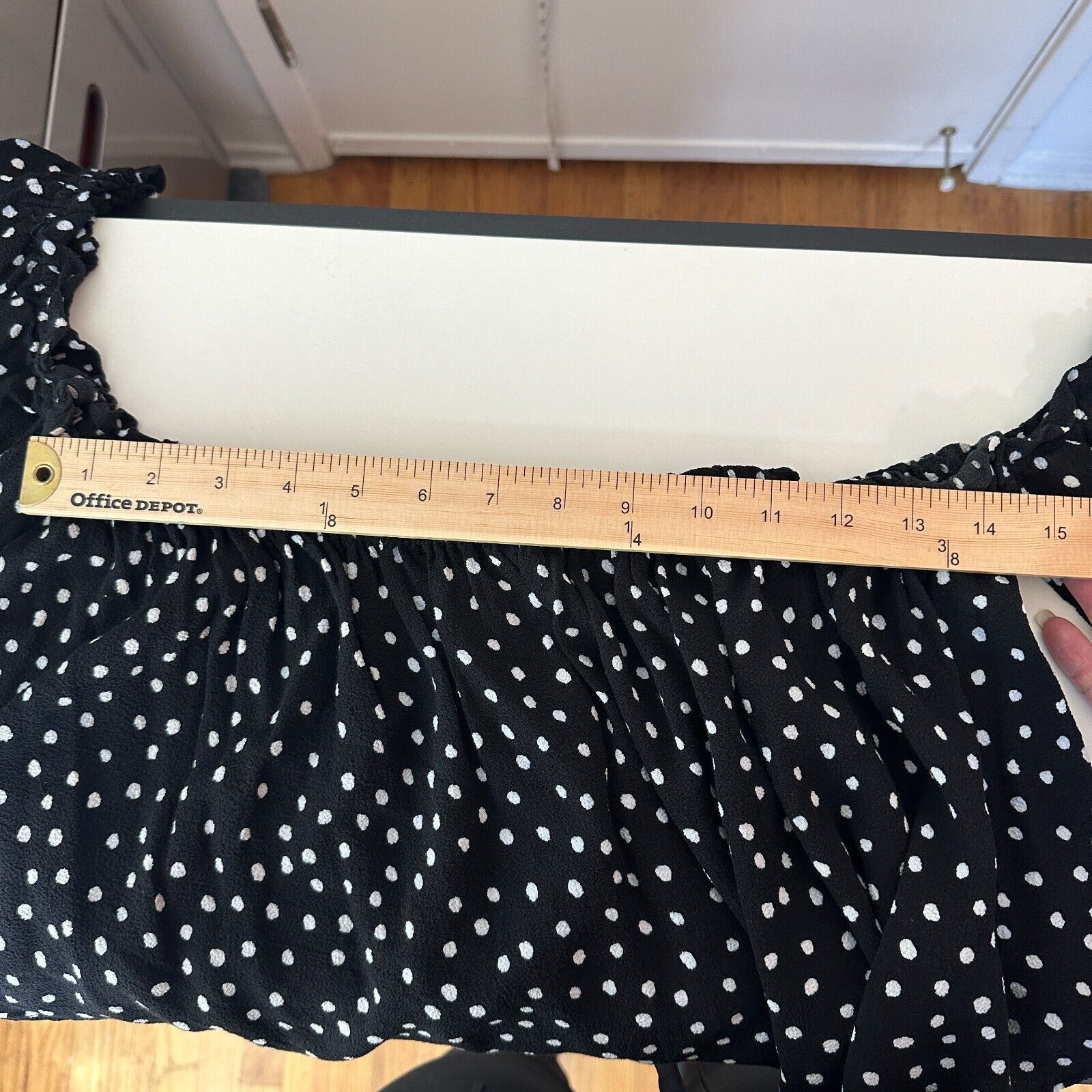 REVOLVE Revolve NBD Black White Dot Off-Shoulder Ruffled Blouse L Size L / US 10 / IT 46 - 9 Thumbnail
