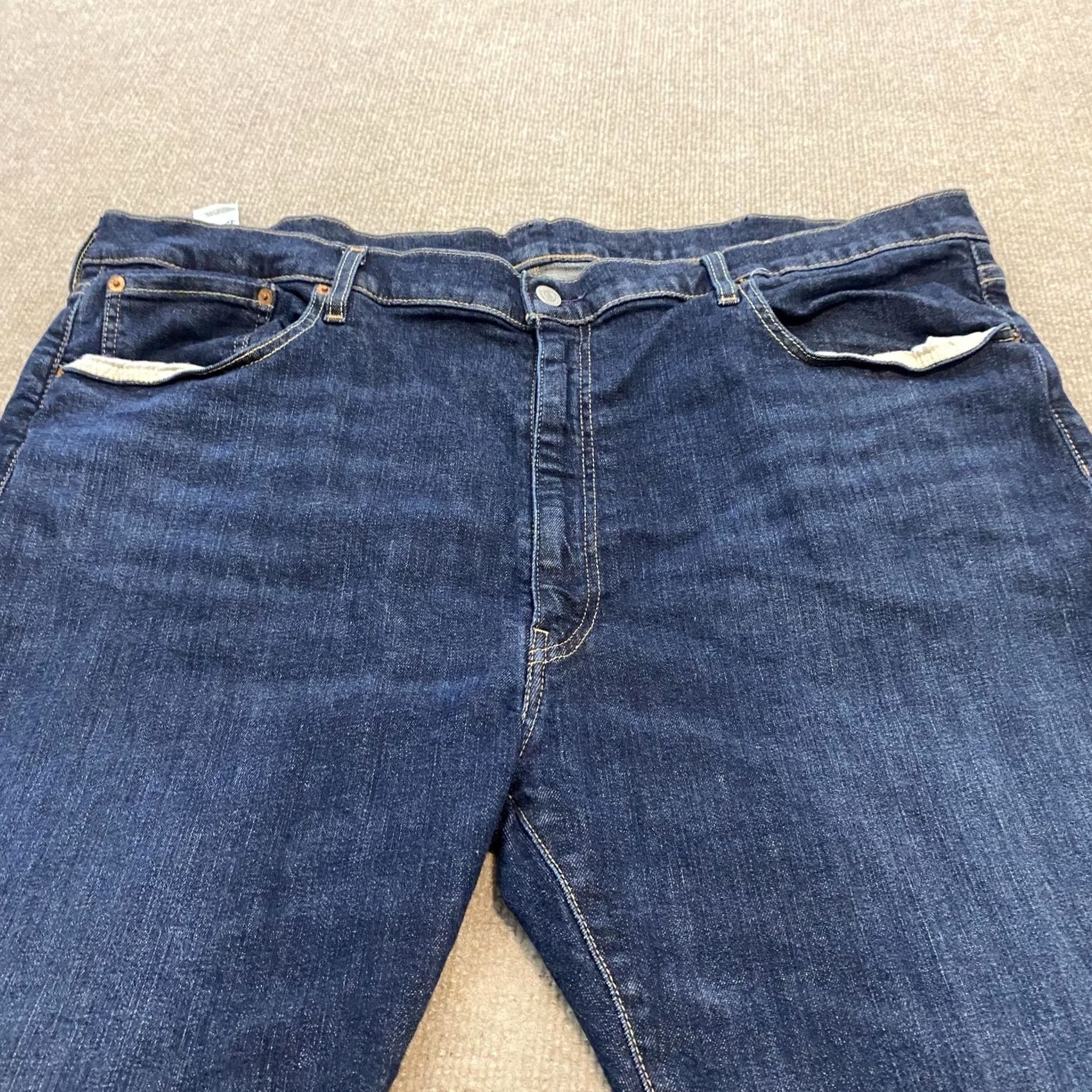 Levi's Levi's 502 Jeans Mens 46x30 Hemmed Blue Dark Wash Regular Tapered Stretch Denim/Jeans Size US 30 / EU 46 - 3 Thumbnail