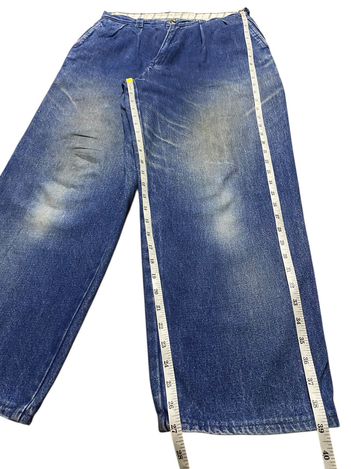 Japanese Brand Vintage Y2K New Caution Brand Blue Wash Baggy Jeans Size US 31 - 11 Thumbnail