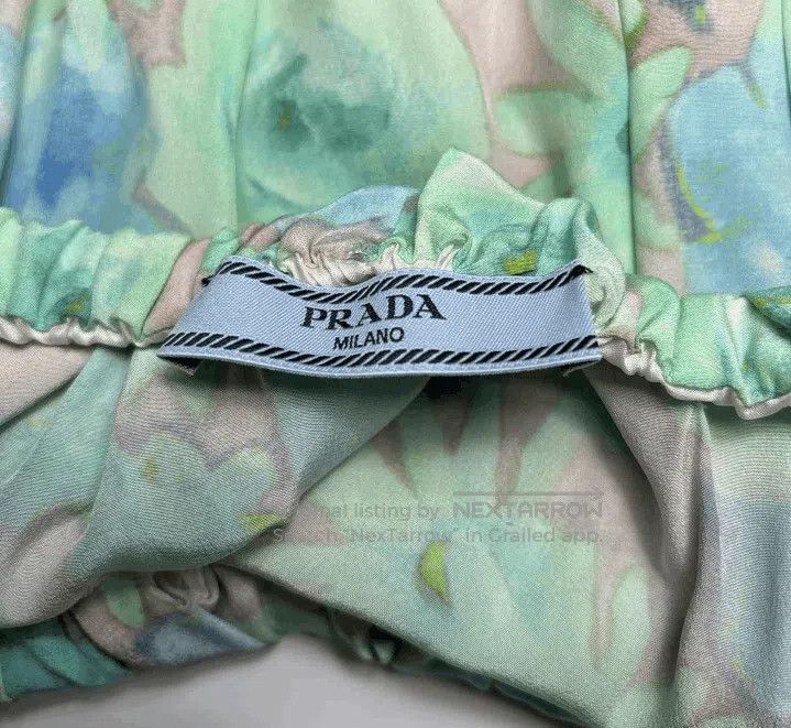 Prada Prada Irregular Hem Floral Silk Dress in S Size . Size S / US 4 / IT 40 - 8 Thumbnail