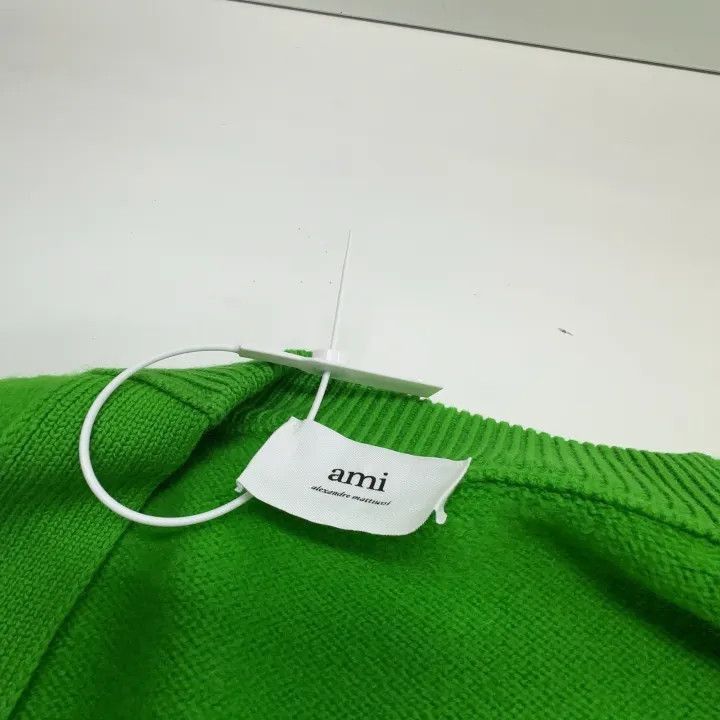 AMI AMIPARIS Green V-Neck Wool Cardigan -2507 Size US XS / EU 42 / 0 - 6 Thumbnail