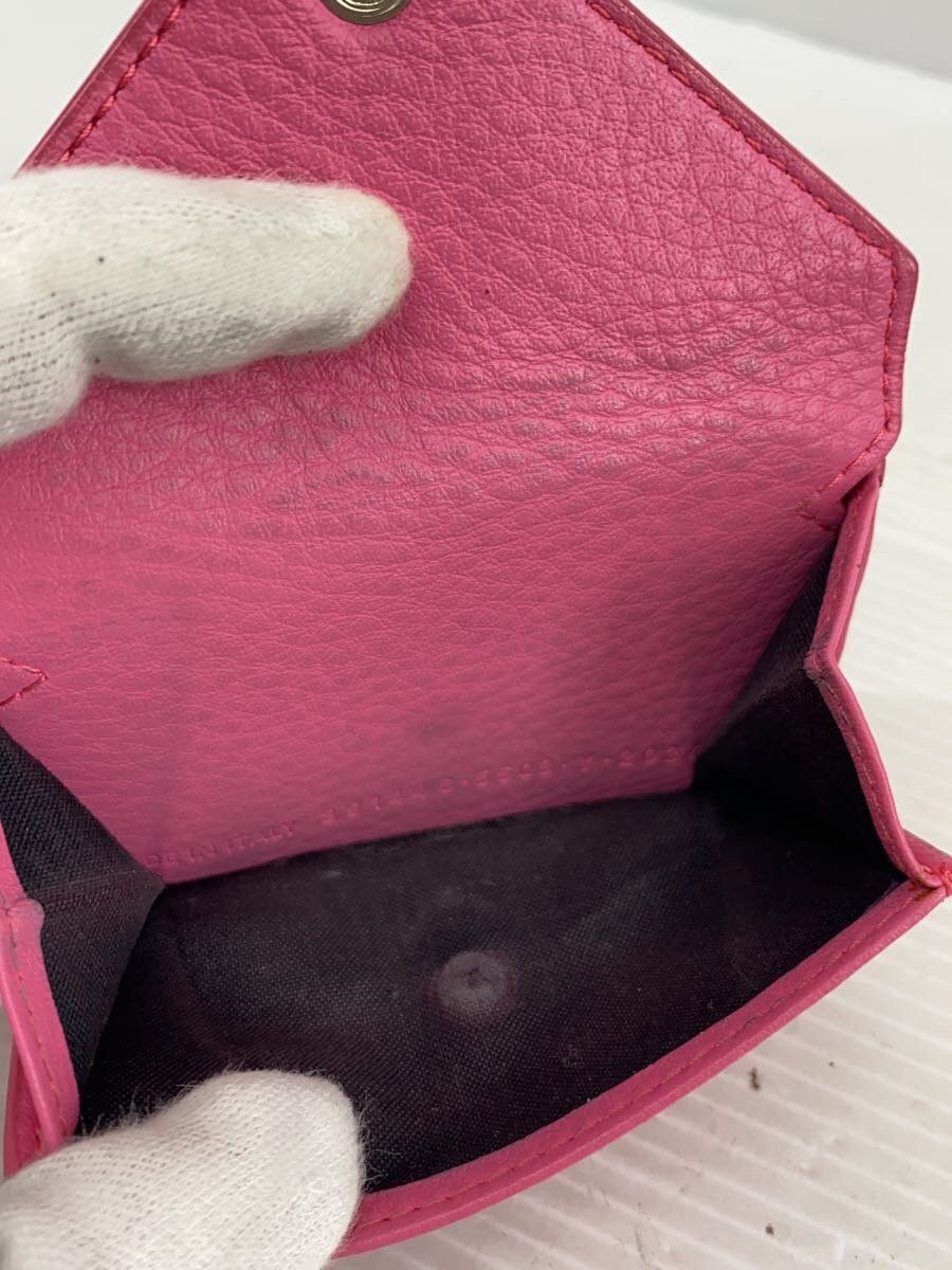 Balenciaga Balenciaga Paper Leather Mini Wallet Tri-Fold Pink Size ONE SIZE - 5 Thumbnail
