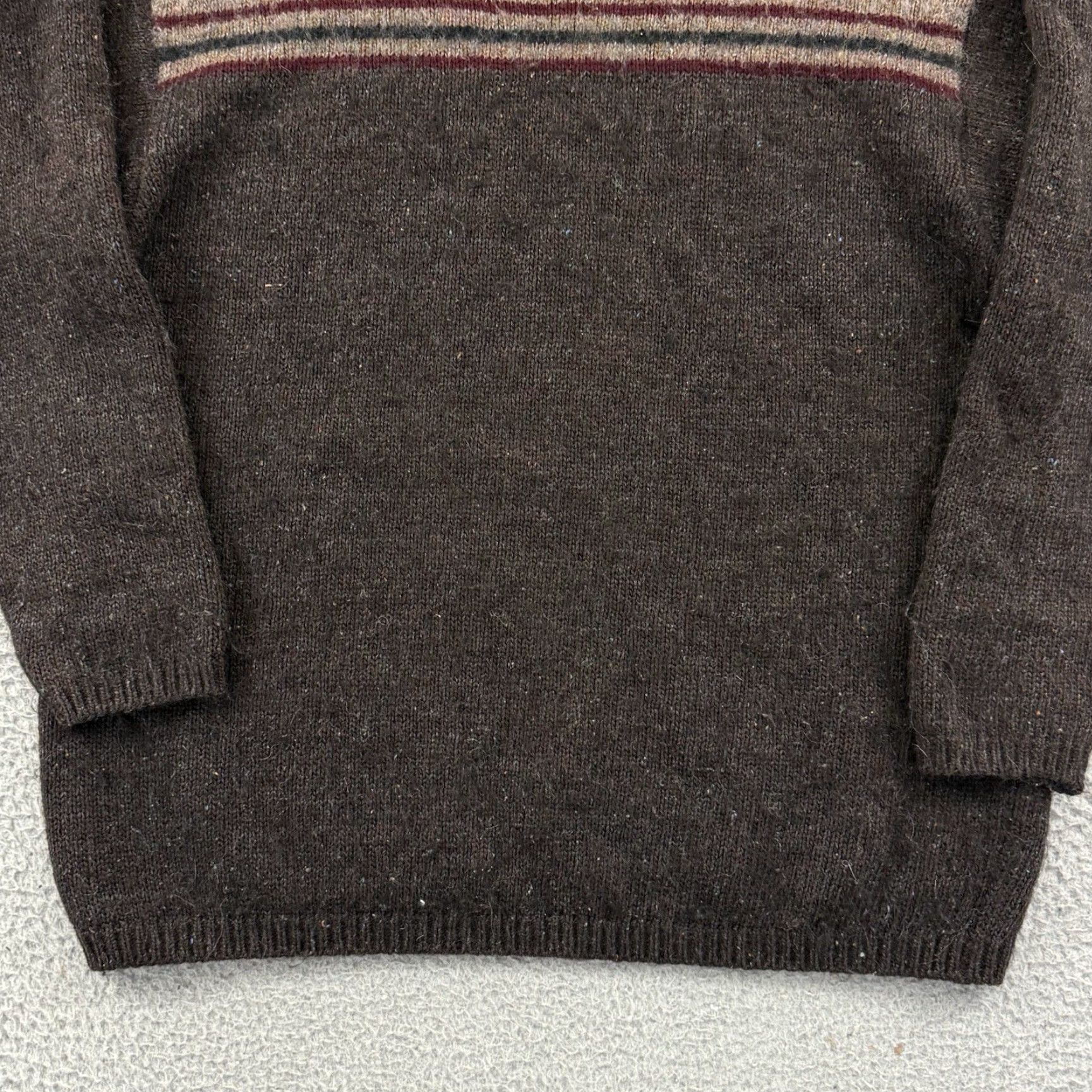 Geoffrey Beene VINTAGE Geoffrey Beene Sweater Mens XL Brown Striped Wool Blend Pullover Grandpa Size US XL / EU 56 / 4 - 2 Thumbnail