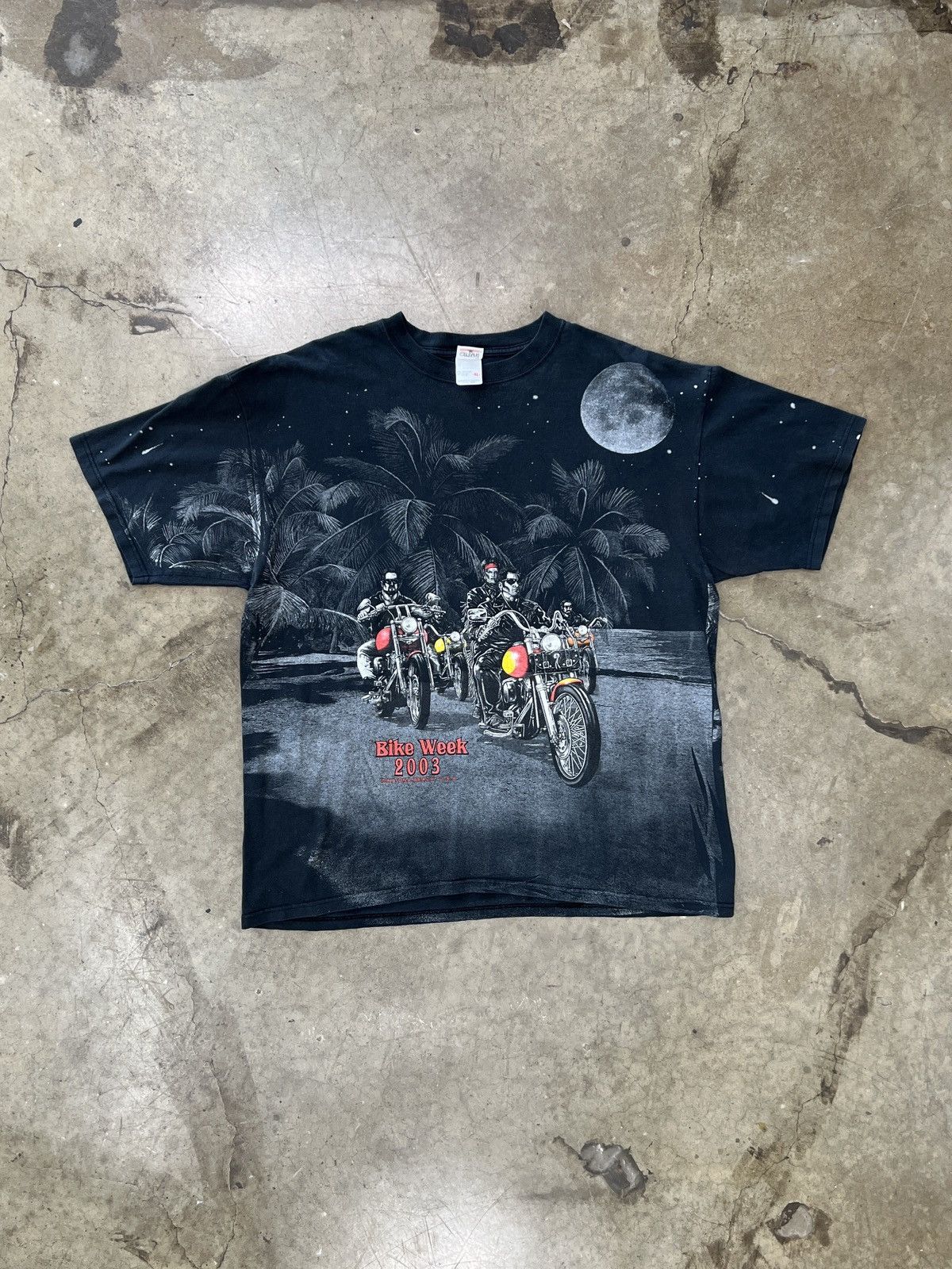 Harley Davidson Vintage AOP 2003 Y2K Bike Week Motorcycle Tee Anvil XL Size US XL / EU 56 / 4 - 2 Thumbnail
