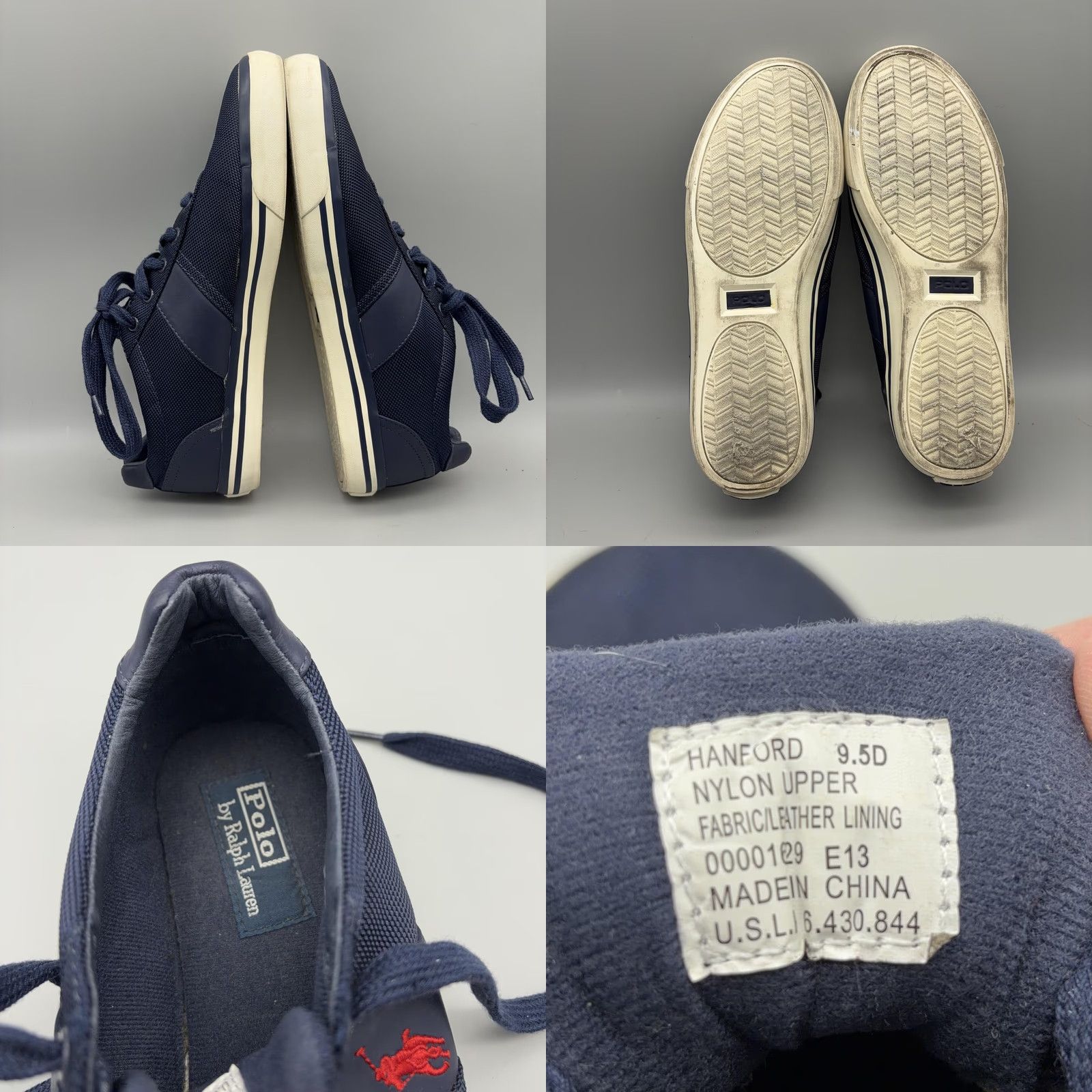 Polo Ralph Lauren Polo Ralph Lauren Hanford Shoes Mens 9.5 Navy Blue Nylon Casual Sneakers Pony Shoes Size US M / EU 48-50 / 2 - 8 Thumbnail