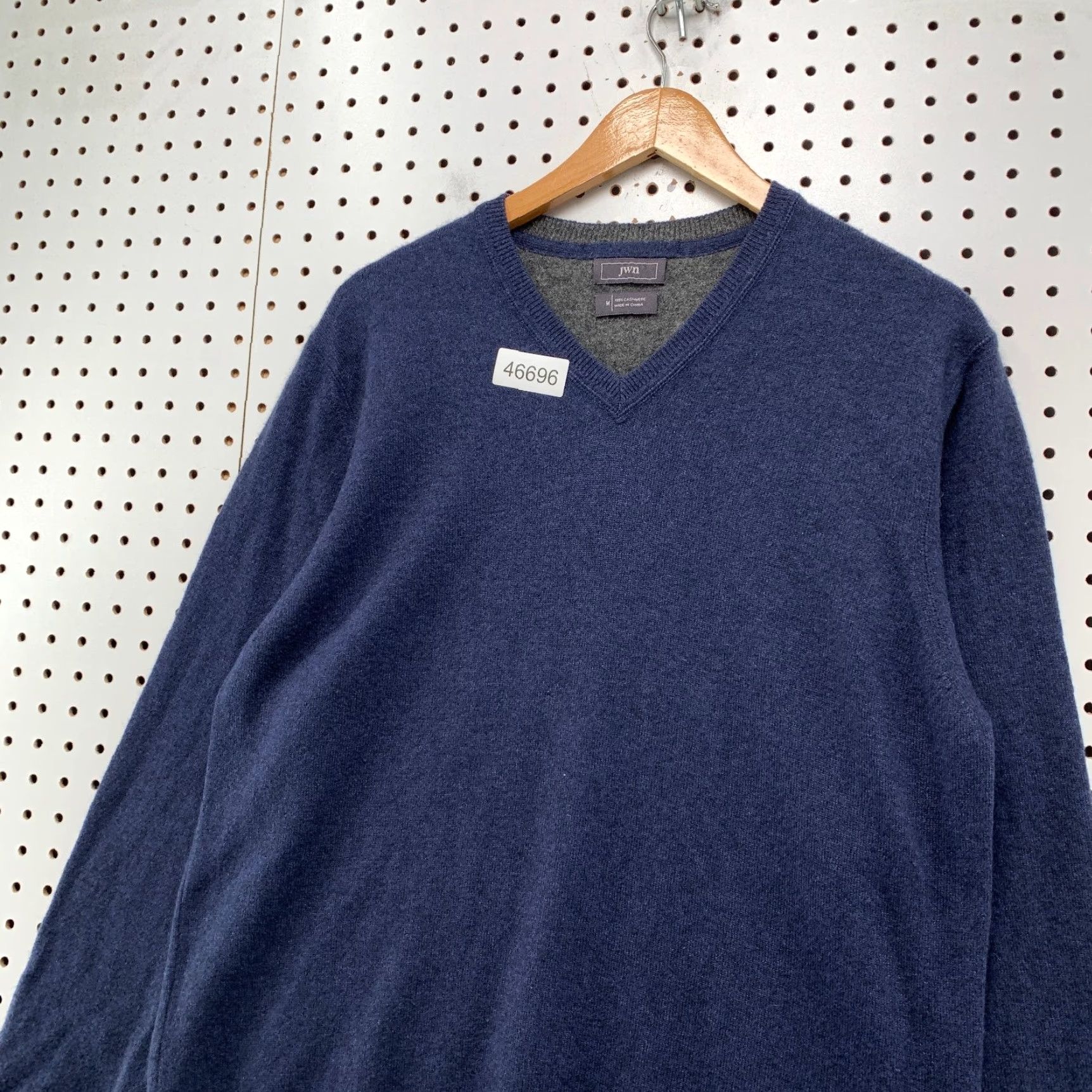 Vintage JWN Sweater Mens Large Blue V-Neck 100% Cashmere Long Sleeve Business Work Size US L / EU 52-54 / 3 - 6 Thumbnail