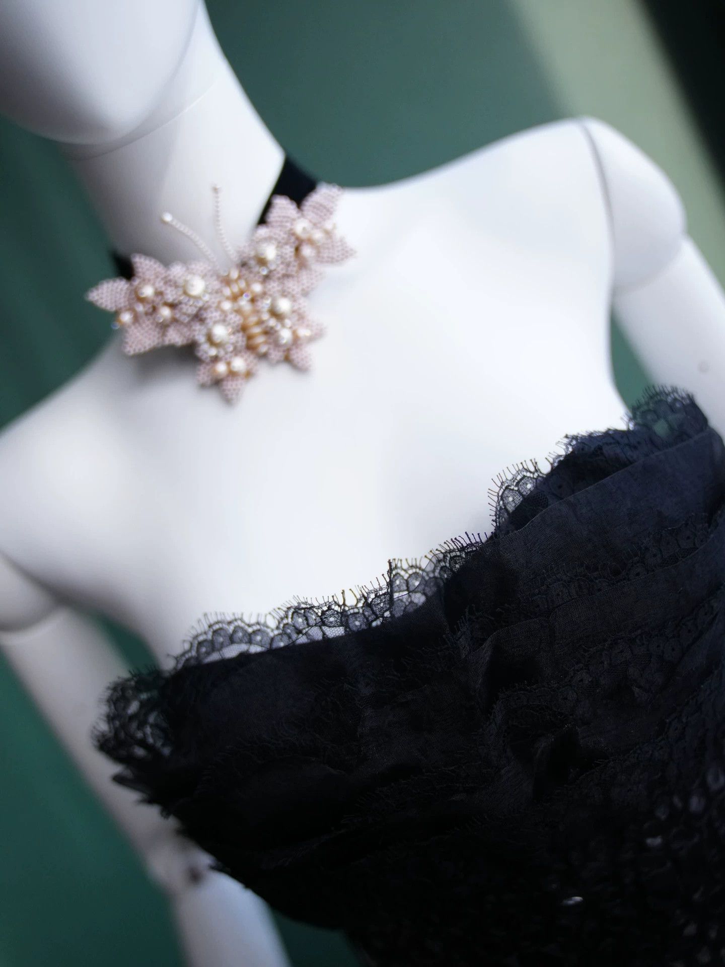 Marchesa Marchesa Black Tulle-Lace Strapless Silk Dress US4 Size S / US 4 / IT 40 - 6 Thumbnail