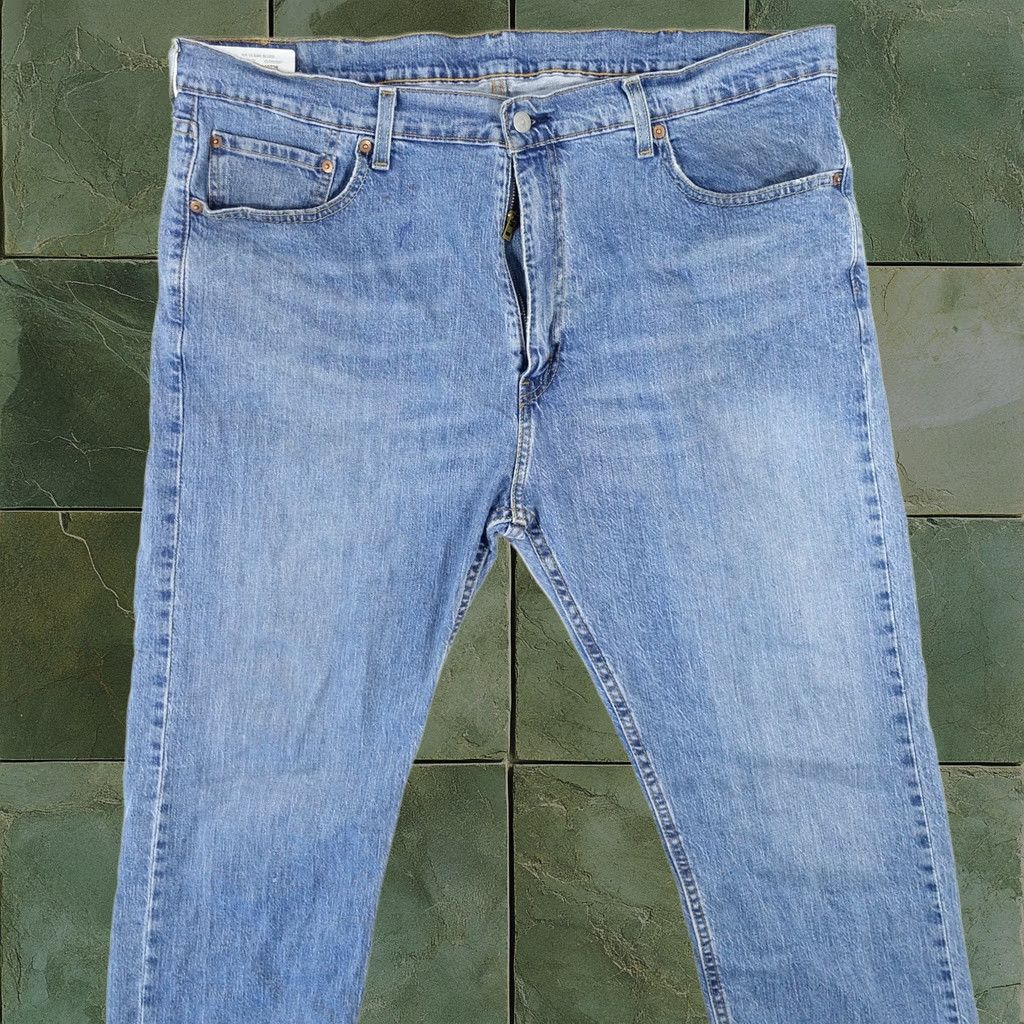 Levis Jeans Mens 40x32 Blue Straight Stretch Regular 505 Faded in Gray, Men's