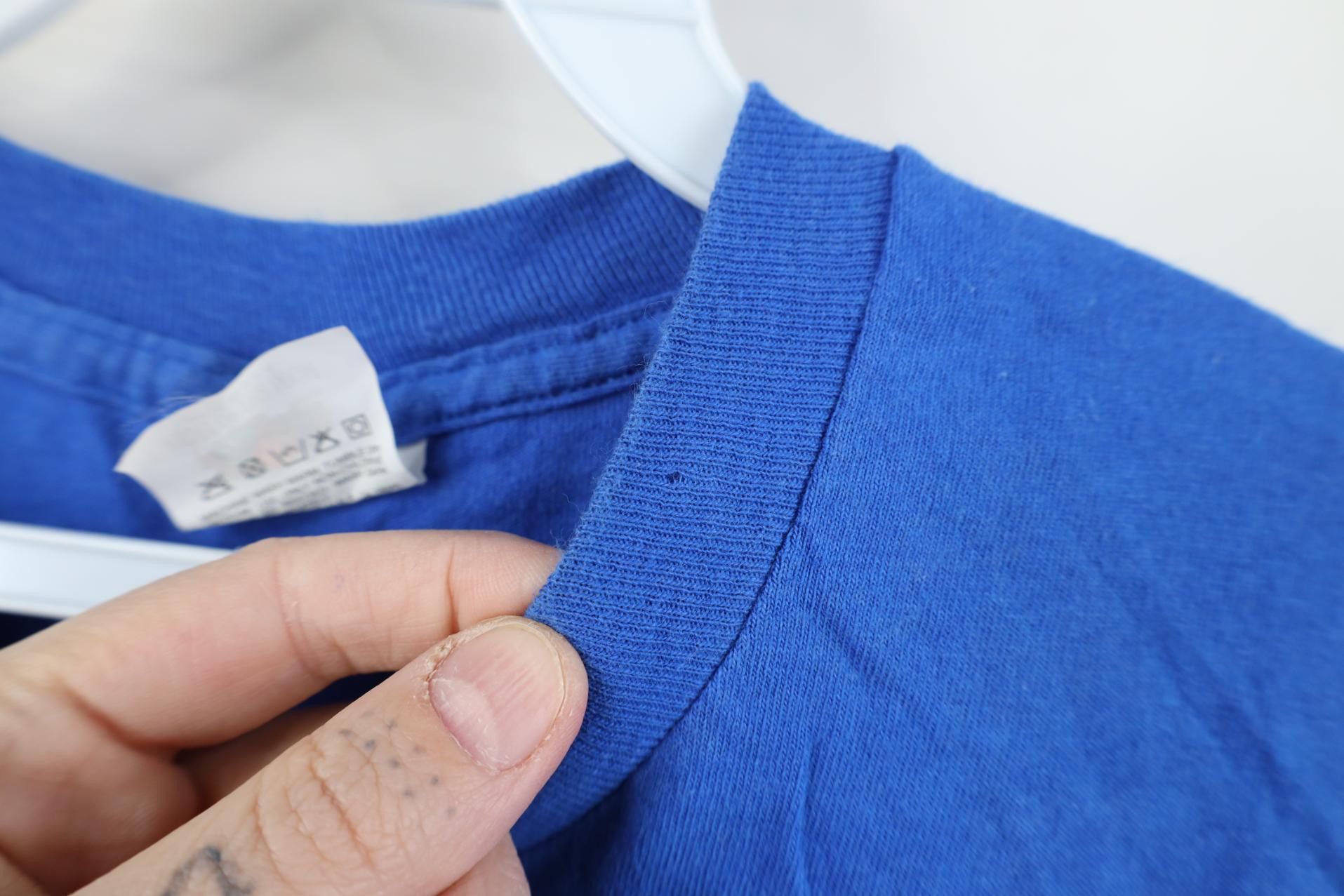 Vintage Vintage 90s Streetwear Blank Cotton Muscle T-Shirt Blue USA Size US M / EU 48-50 / 2 - 6 Thumbnail