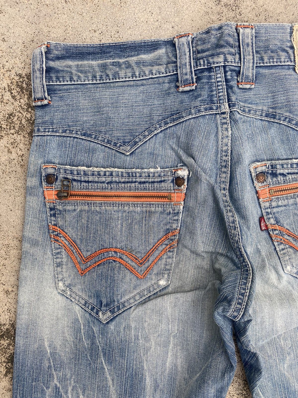 Edwin × Japanese Brand × Vintage Vintage y2K Edwin Distressed Honeycomb Denim Jeans Size US 33 - 16 Thumbnail