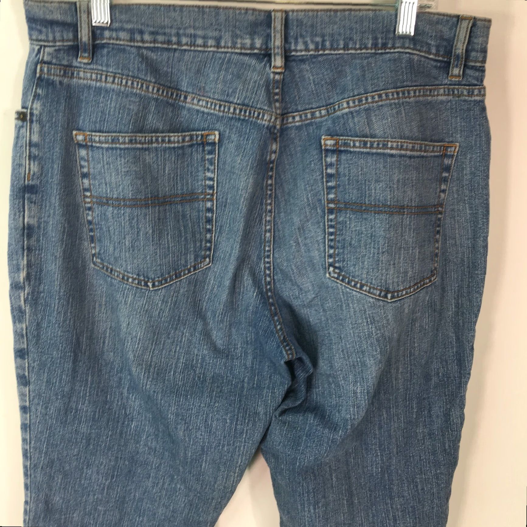 Vintage L.L. Bean Women's Classic Cropped Denim Jeans Size 16P Blue 5-Pocket Comfort Size 38" / US 16 / IT 52 - 3 Thumbnail