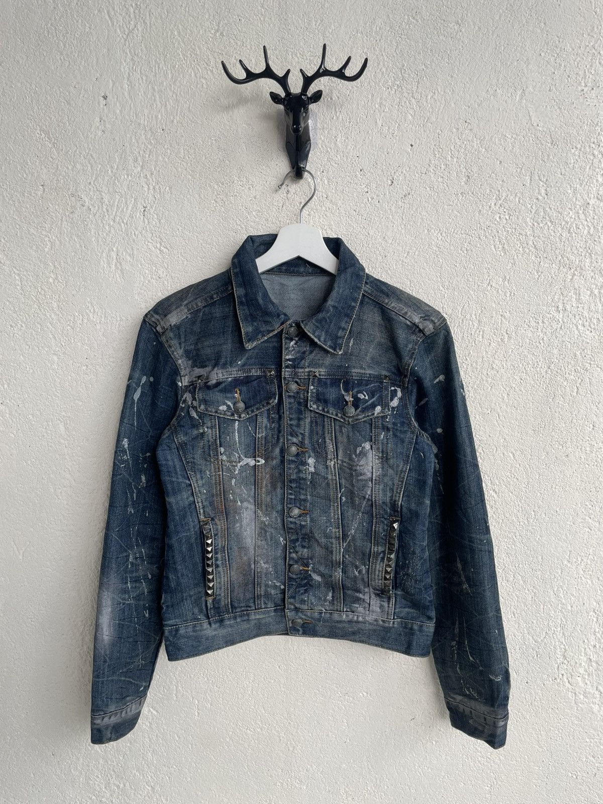 Le Grande Bleu (L.G.B.) 2000s Undercover Distressed Studded Splatter Denim Ifsix Y2K Size US S / EU 44-46 / 1 - 1 Thumbnail
