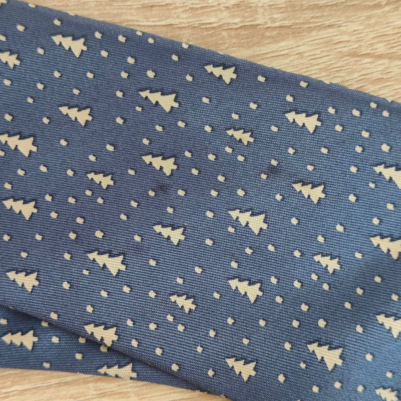 Hermes Hermes Paris Silk Tie 5150 HA Trees Blue Size ONE SIZE - 6 Thumbnail