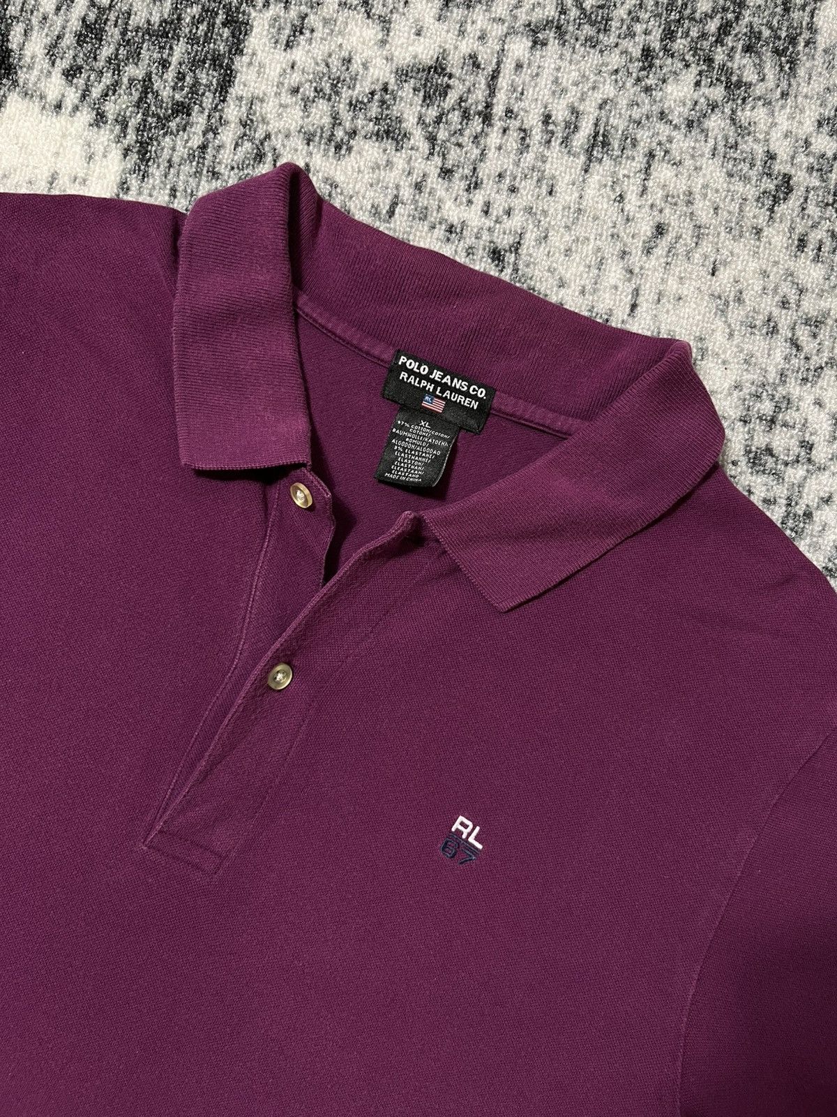 Vintage Vintage Polo Jeans Ralph Lauren RL-67 Classic Polo T-Shirt Size US XL / EU 56 / 4 - 2 Thumbnail