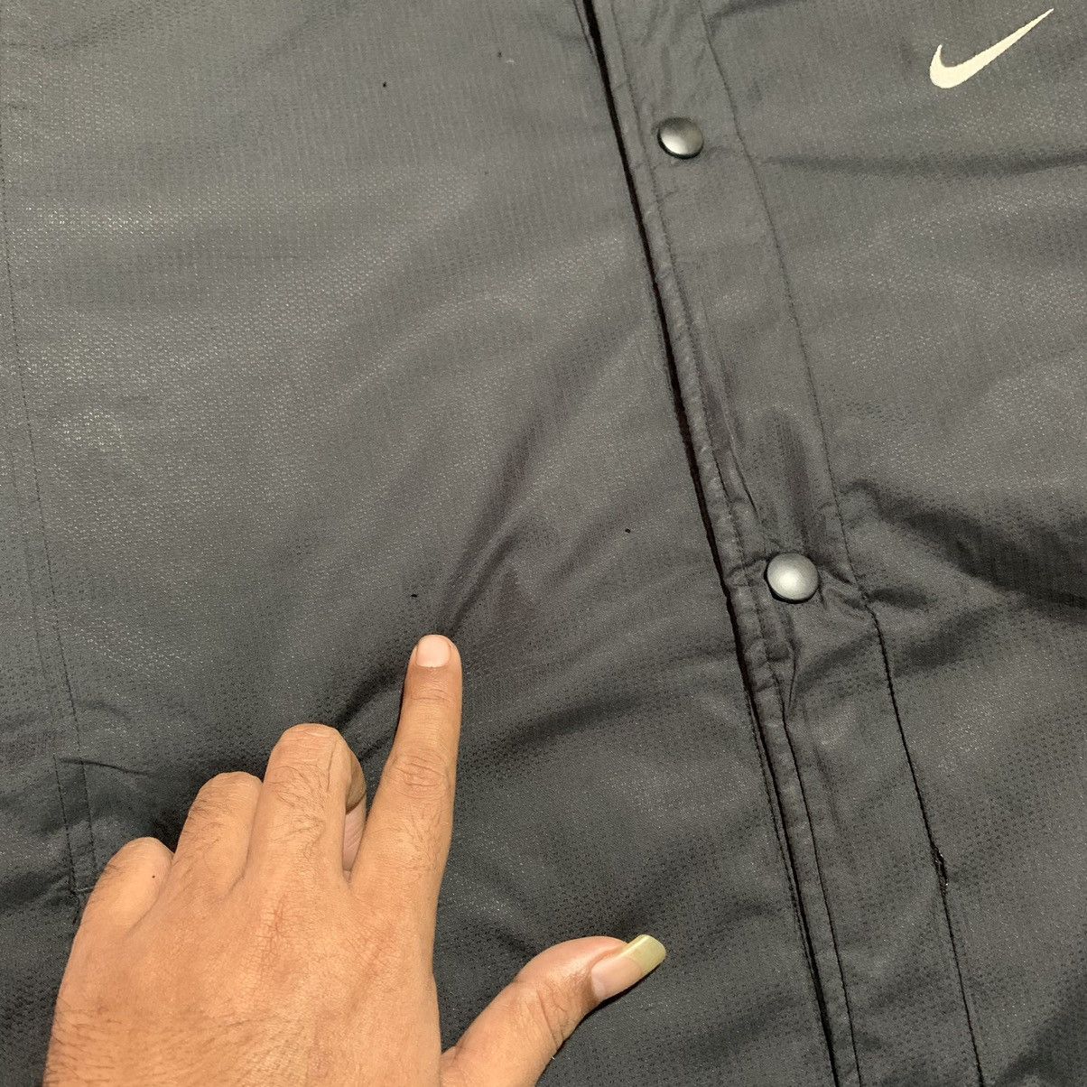 Nike × Vintage Vintage Nike Big Swosh Varsity 🧥 Size US L / EU 52-54 / 3 - 11 Thumbnail