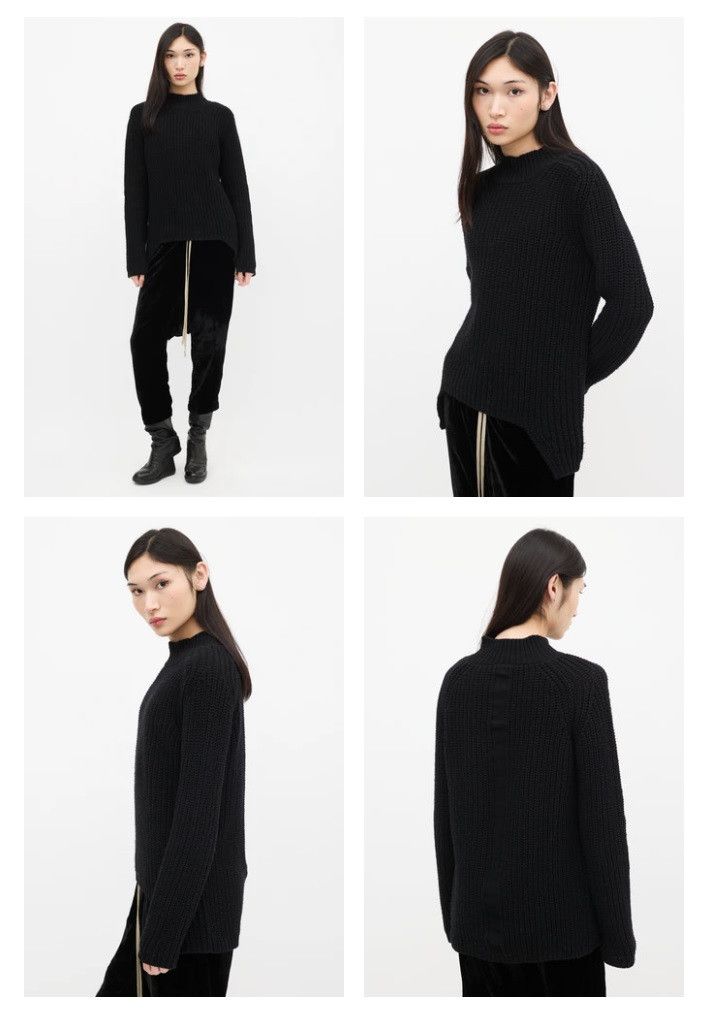 Rick Owens Rick Owens 15FW SPHINX Ribbed Wool Neck Asymmetrical Sweater Size S / US 4 / IT 40 - 9 Thumbnail