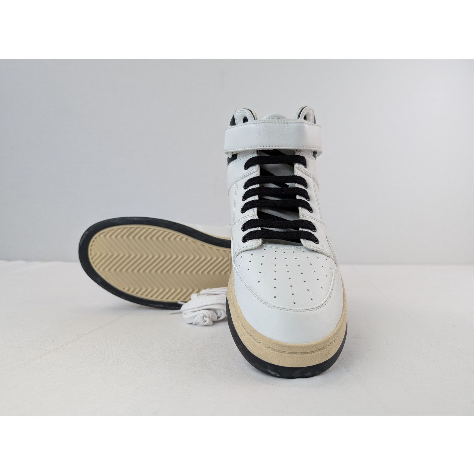Saint Laurent Paris o1rshd1 Lax Mid top sneakers in Blanc optique/nero Size US 10 / EU 43 - 14 Thumbnail