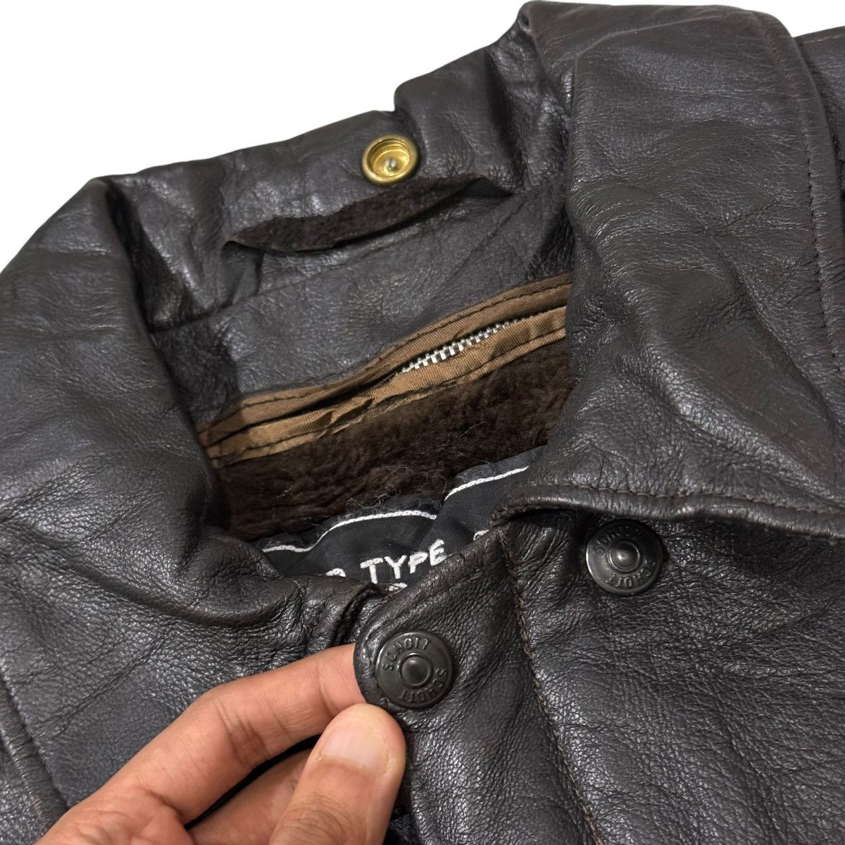 Schott Vintage Schott A2 Military Flyer Leather Jacket Size US M / EU 48-50 / 2 - 9 Thumbnail