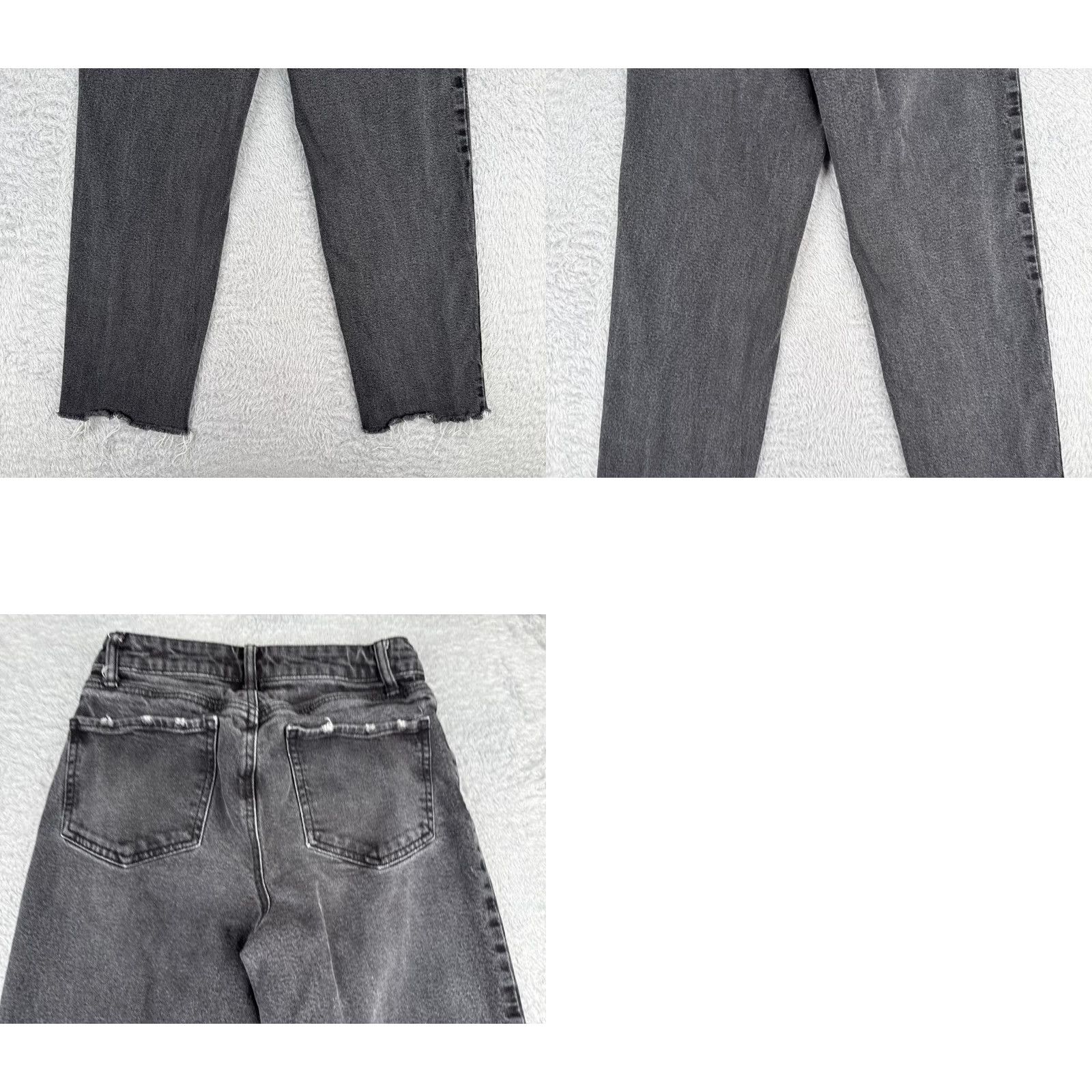 Vintage SO Jeans Women Jeans Black Denim Straight Leg 24x25 Distressed 3 Soft Cotton Casual 90s Cowboy Theme Mens?? Size 26" / US 2 / IT 38 - 10 Thumbnail