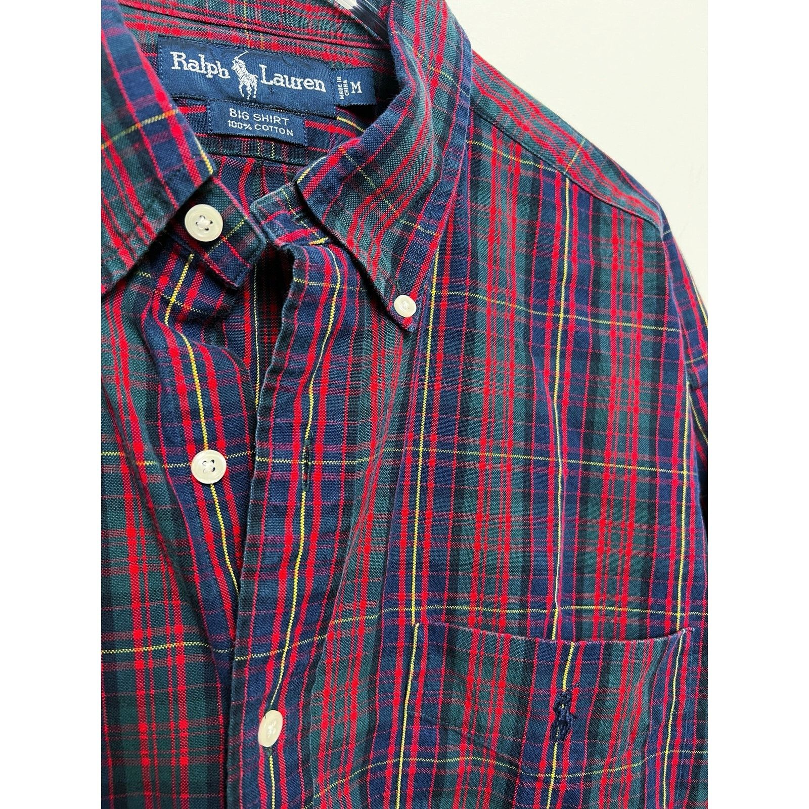 Ralph Lauren Ralph Lauren Plaid 100% Cotton Big Shirt Men's Medium Size US M / EU 48-50 / 2 - 8 Thumbnail