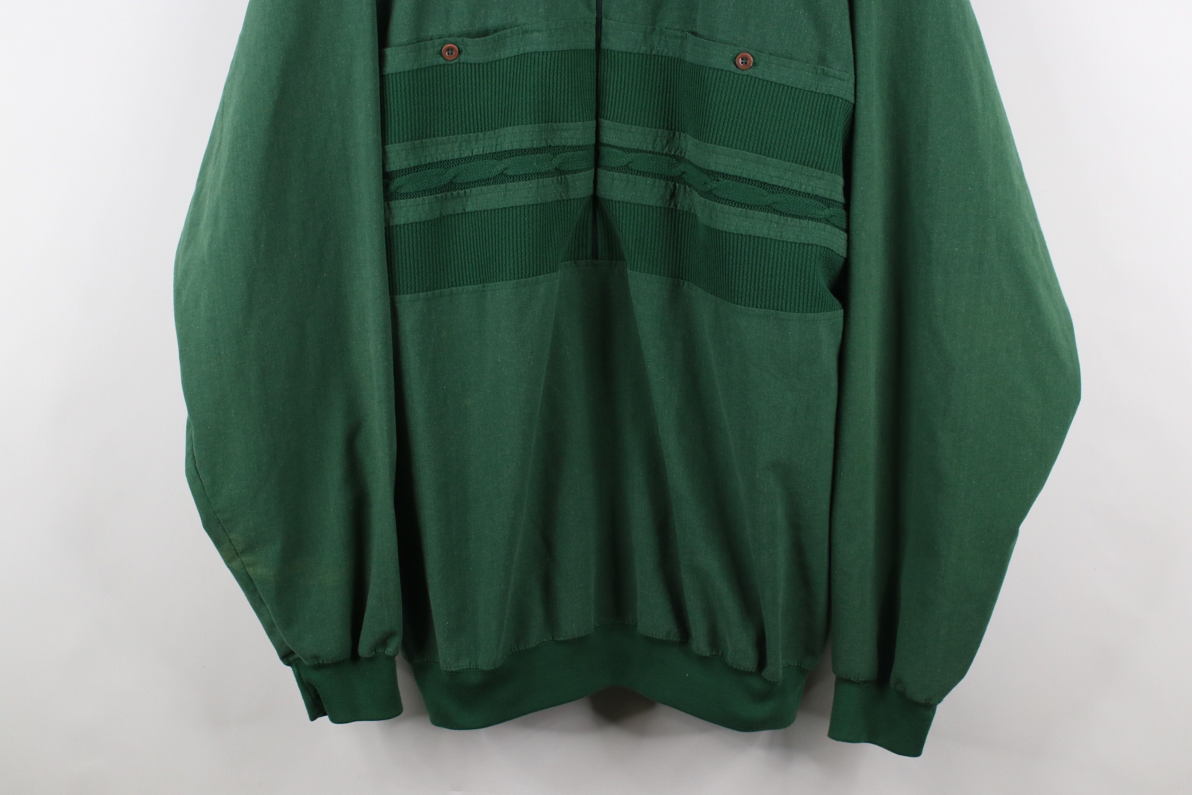 Vintage Vintage 90s Streetwear Cable Knit Half Zip Pullover Jacket Size US XXL / EU 58 / 5 - 3 Thumbnail