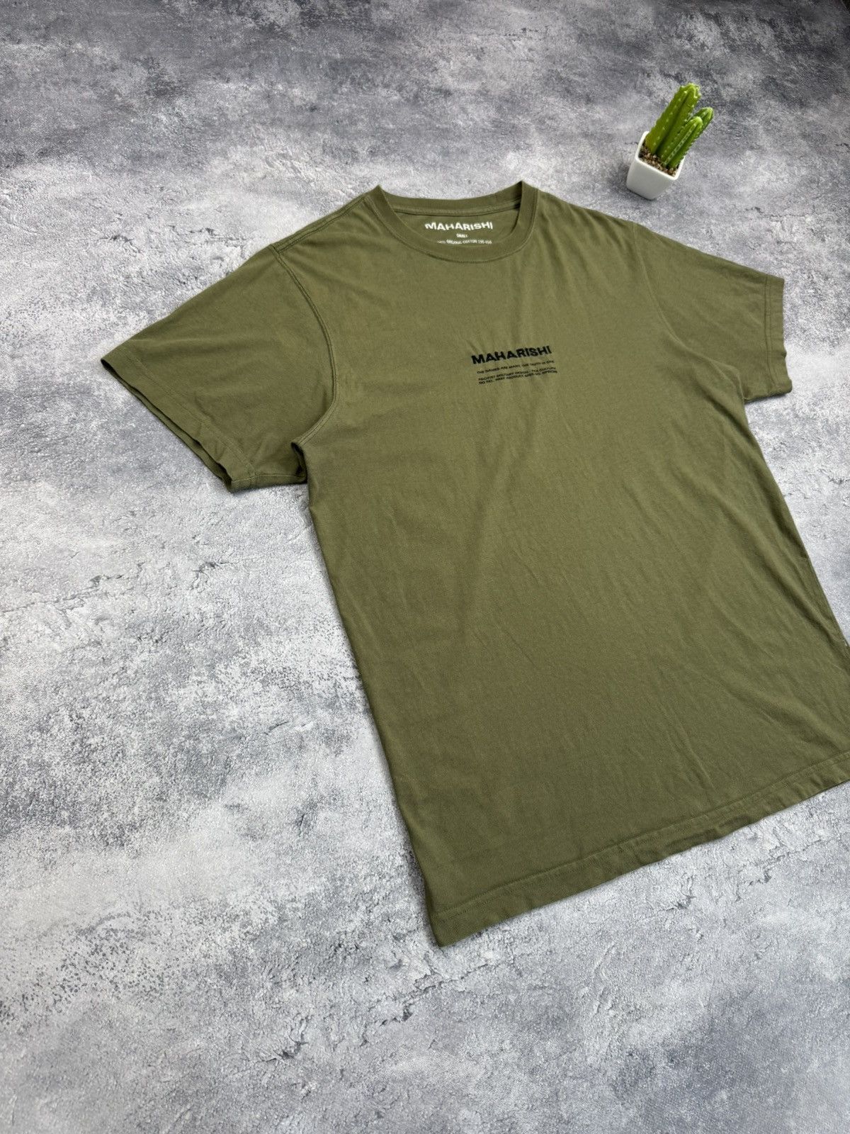 Maharishi Maharishi Organic Cotton Logo T-Shirt Khaki Olive Green Sz S Size US S / EU 44-46 / 1 - 2 Thumbnail