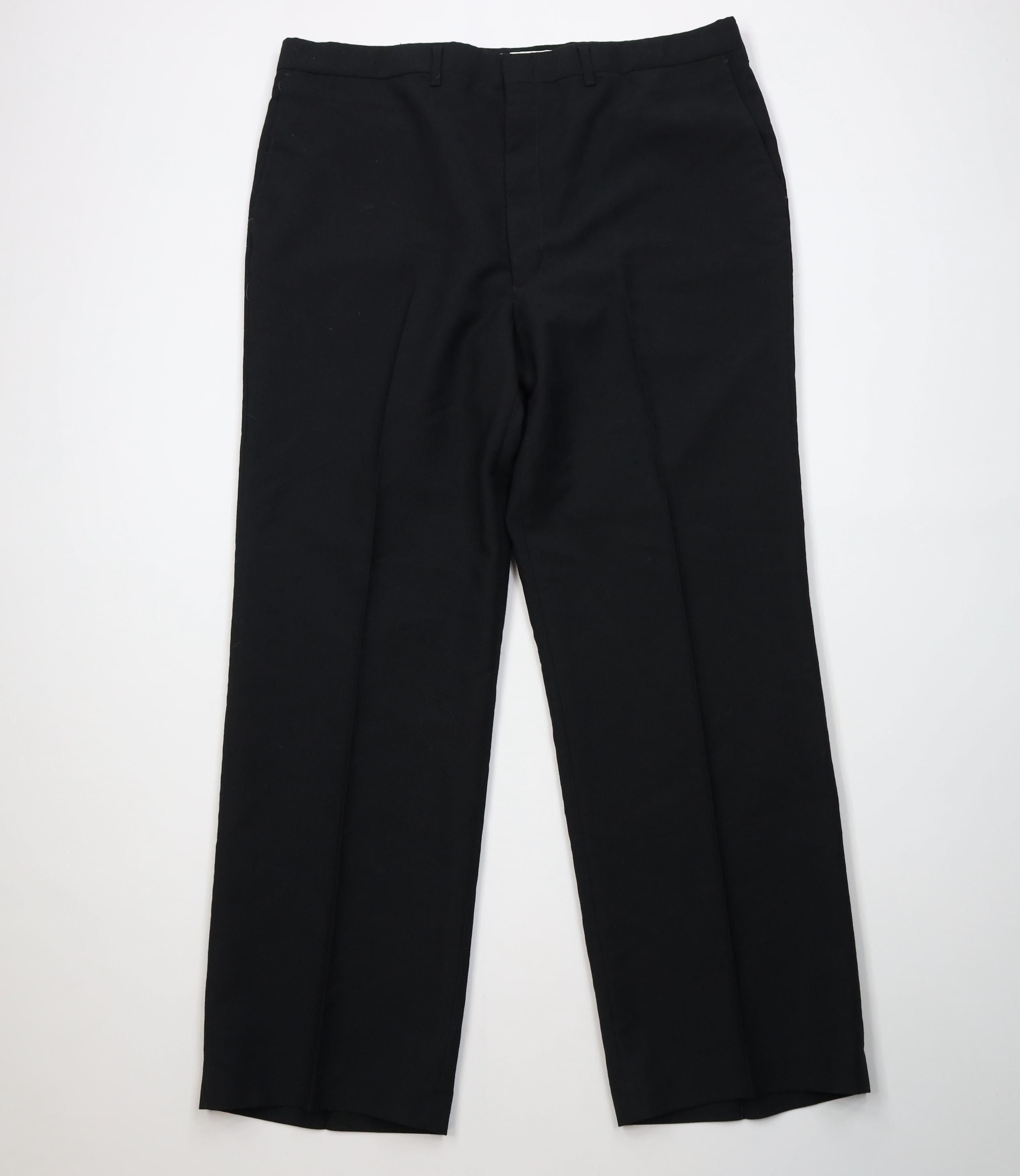 Vintage Vintage 70s Streetwear Knit Wide Leg Chino Pants Black USA Size US 38 / EU 54 - 1 Thumbnail