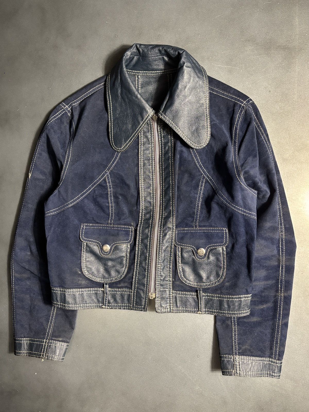 Vintage True Vintage Ricky Jacket Reversible Crop Two Tone Trucker Size US XS / EU 42 / 0 - 1 Thumbnail