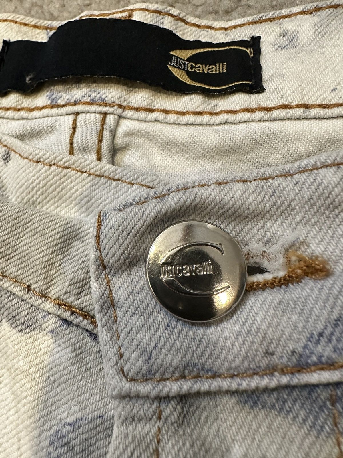 Just Cavalli Just Cavalli Rose Denim All Over Print Size US 29 - 5 Thumbnail