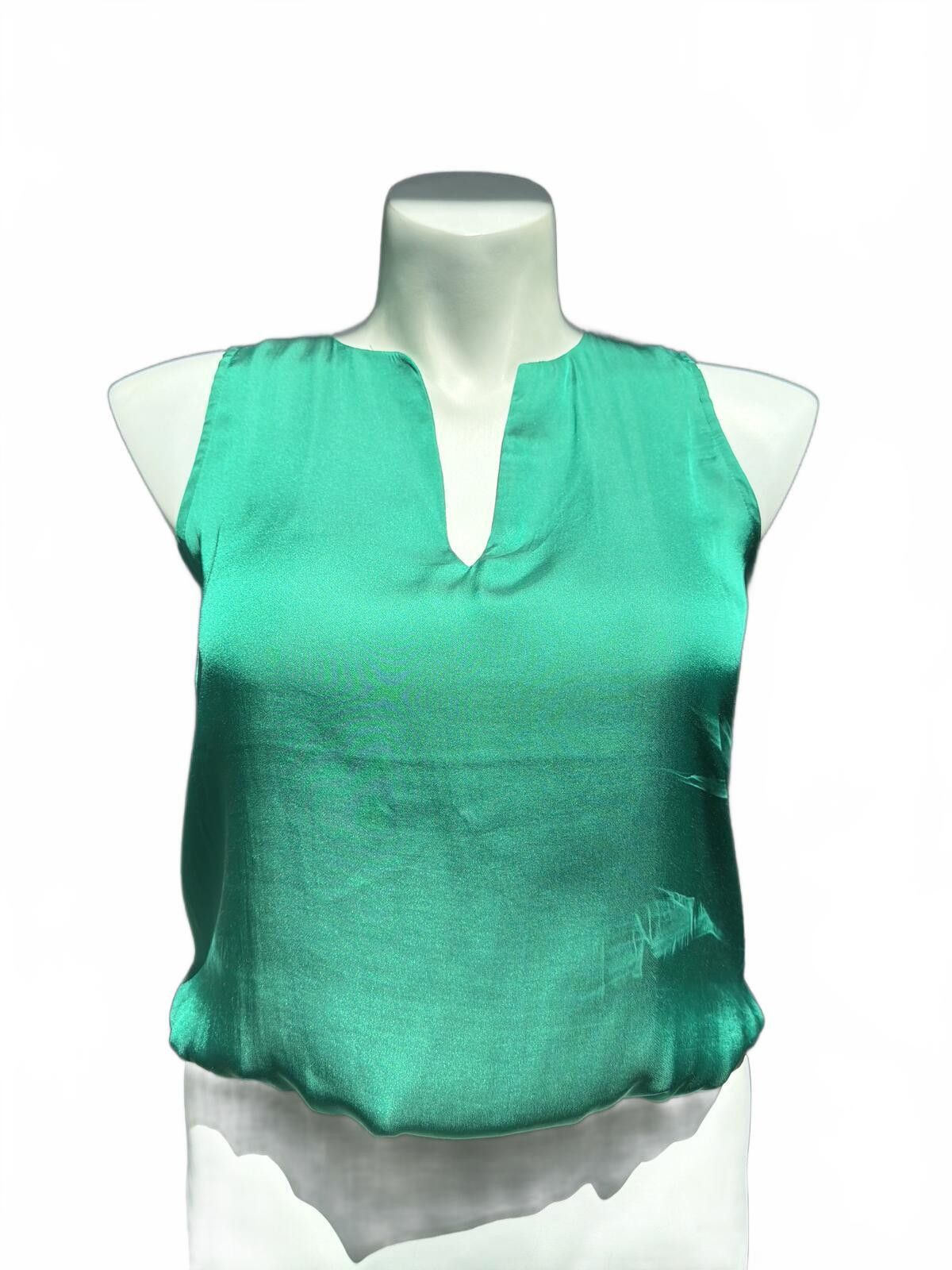 Other Sincerely Jules Emerald Green Satin Sleeveless Blouse Size L Size ONE SIZE - 2 Thumbnail