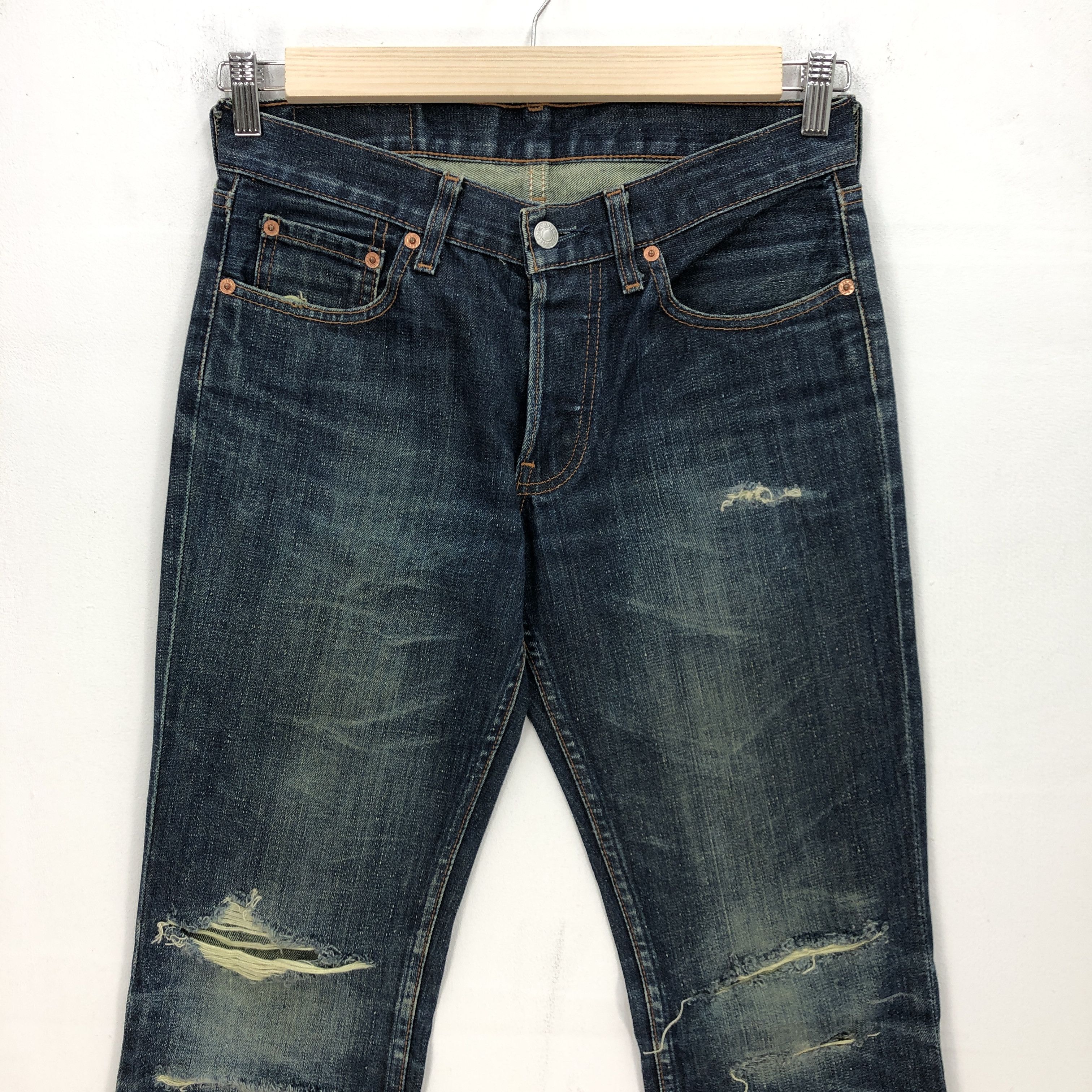 Levi's Vintage Levis Flare Distressed Jeans Levi's Stonewash Denim Size US 30 / EU 46 - 2 Thumbnail