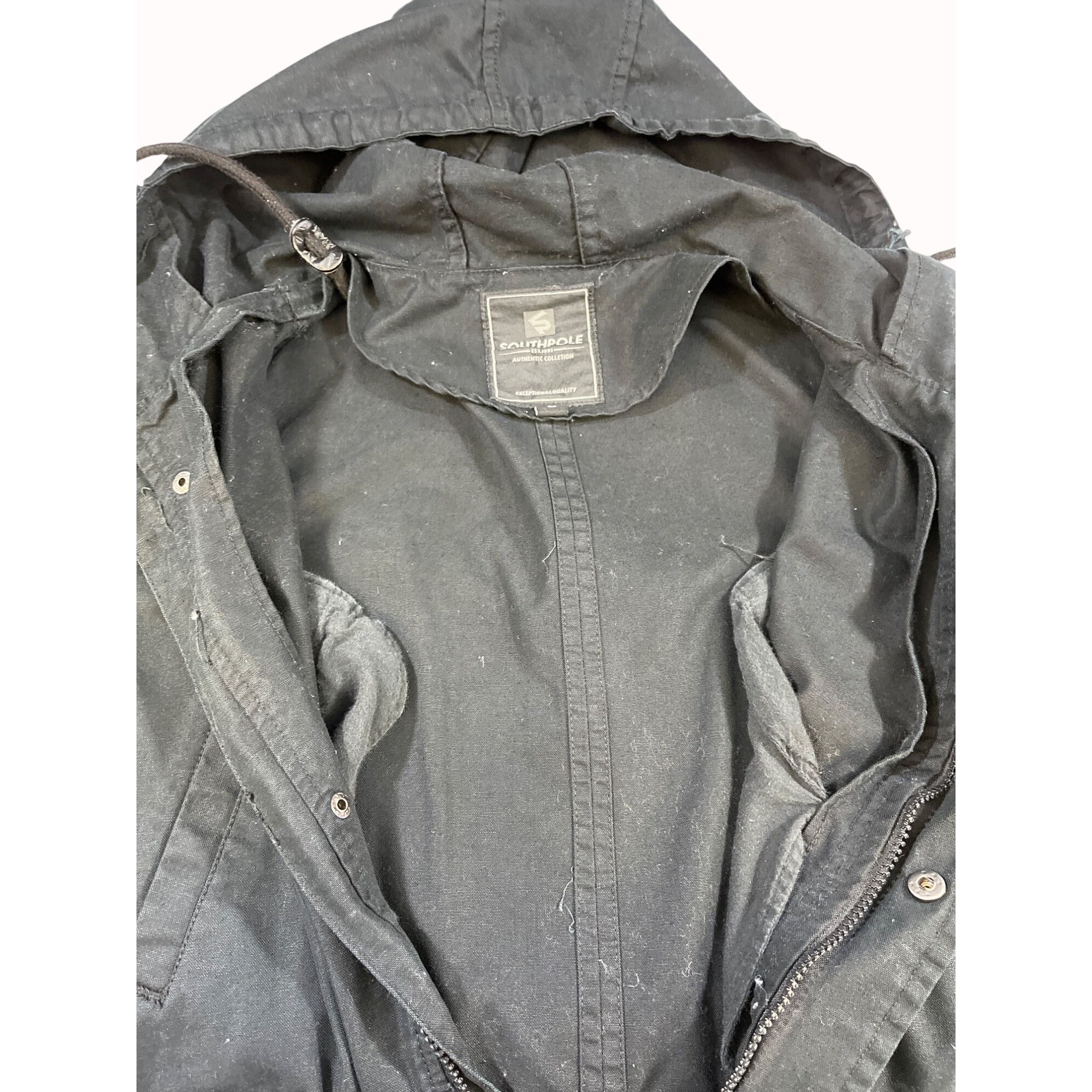 Southpole Southpole Authentic Collection Womens Black Long Coat Size L Size L / US 10 / IT 46 - 4 Thumbnail